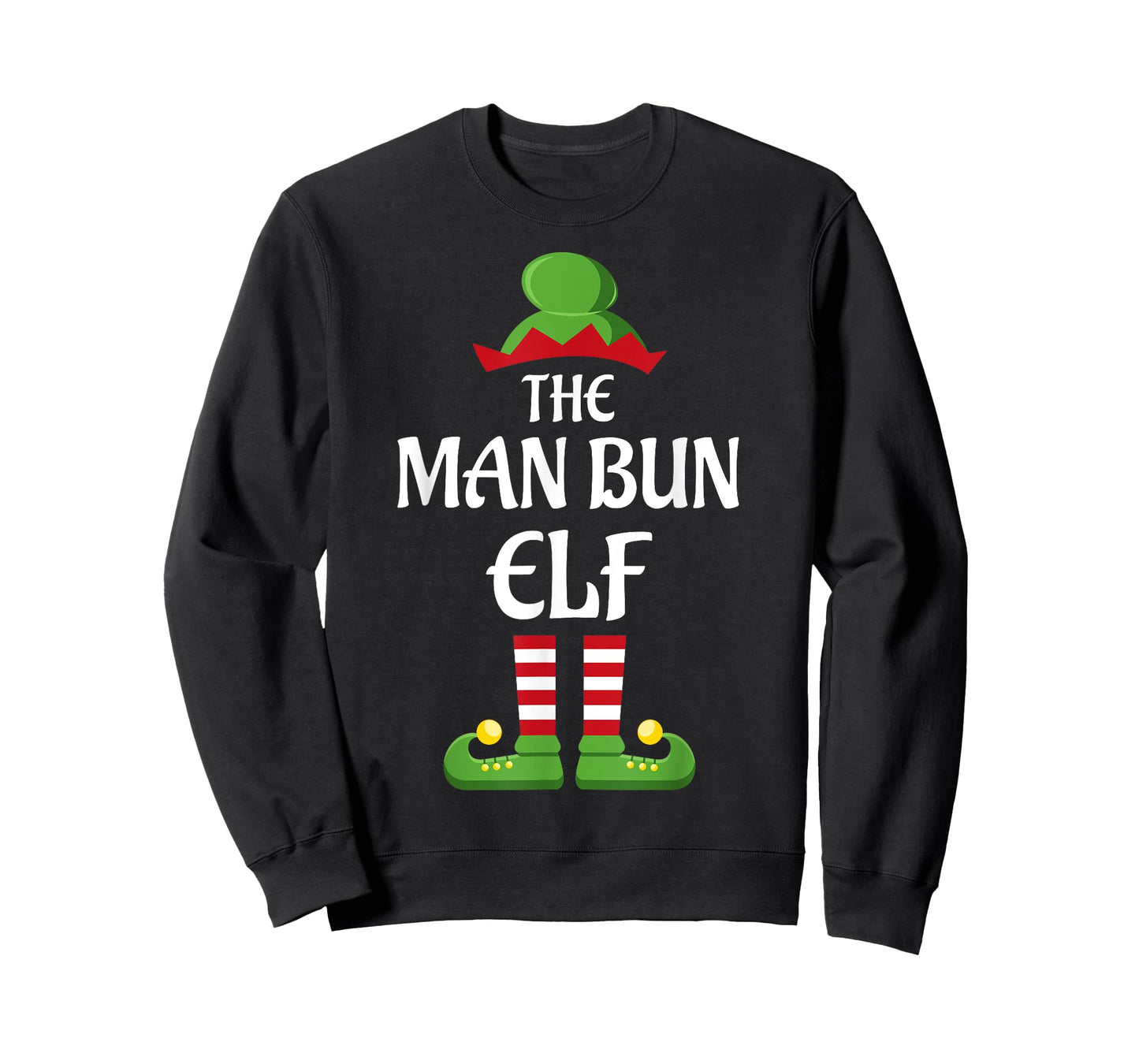 Man Bun Elf Family Matching Group Christmas T-Shirt