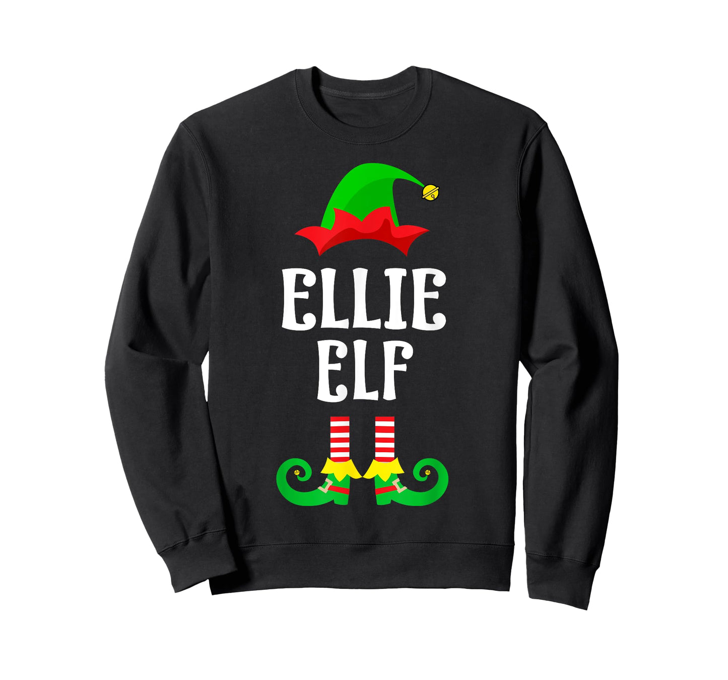 Ellie Elf Personalized Name Christmas Family Matching T-Shirt
