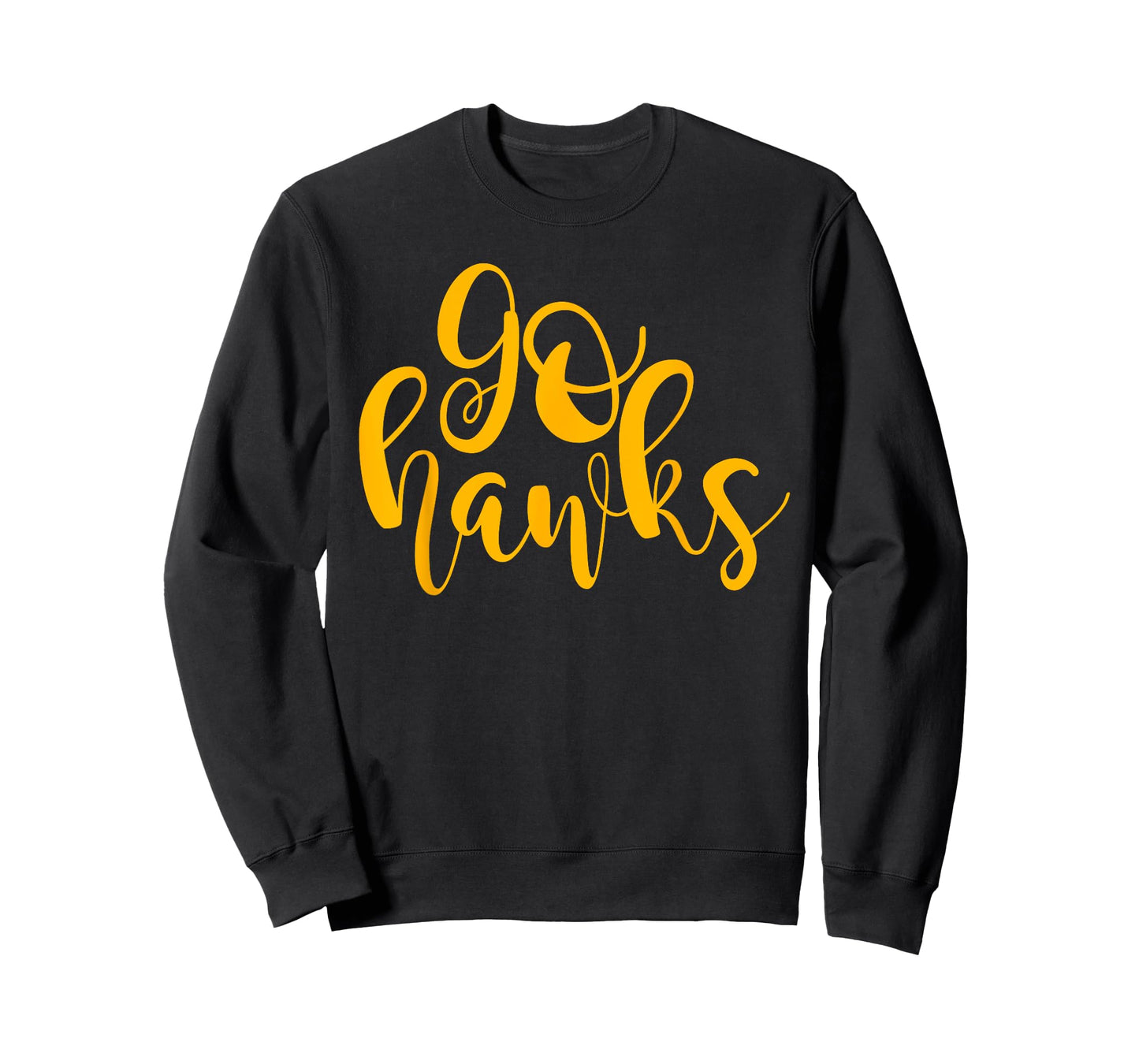 Black and Gold Go Hawks Highschool Football Spirit Shirt T-Shirt