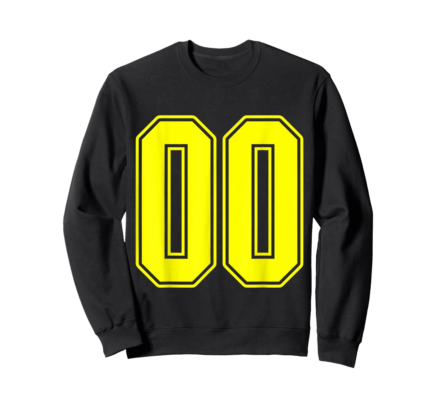 #00 Yellow Outline Number 00 Sports Fan Jersey Style T-Shirt
