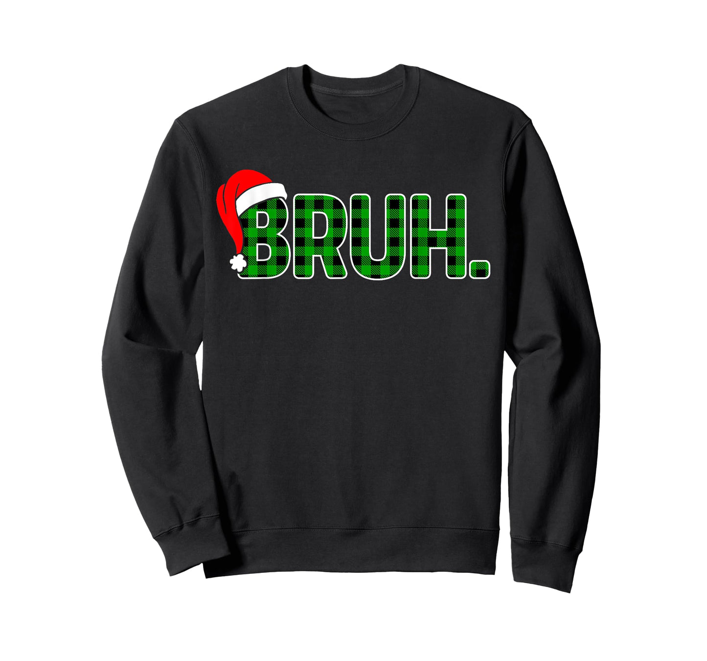 Bruh Funny Christmas Plaid Teens Boys Kids Xmas Pajamas T-Shirt