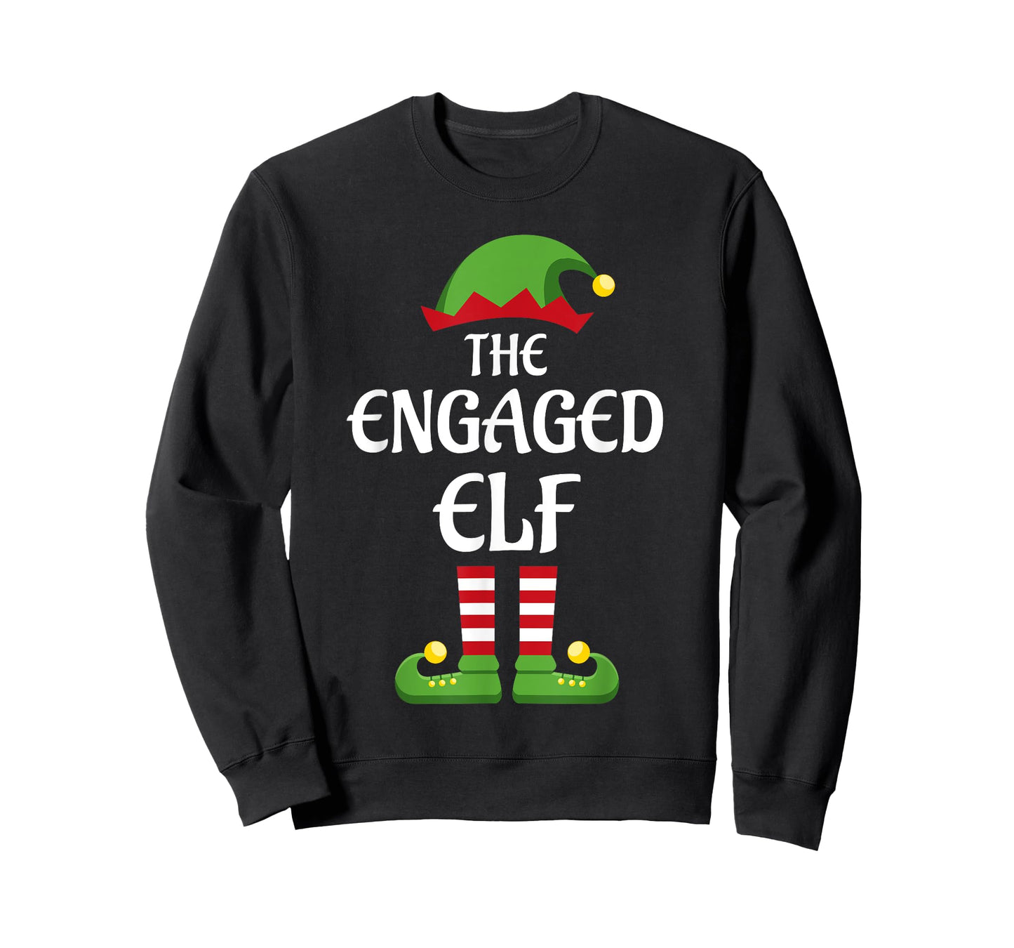 Engaged Elf Family Matching Group Christmas Engagement T-Shirt