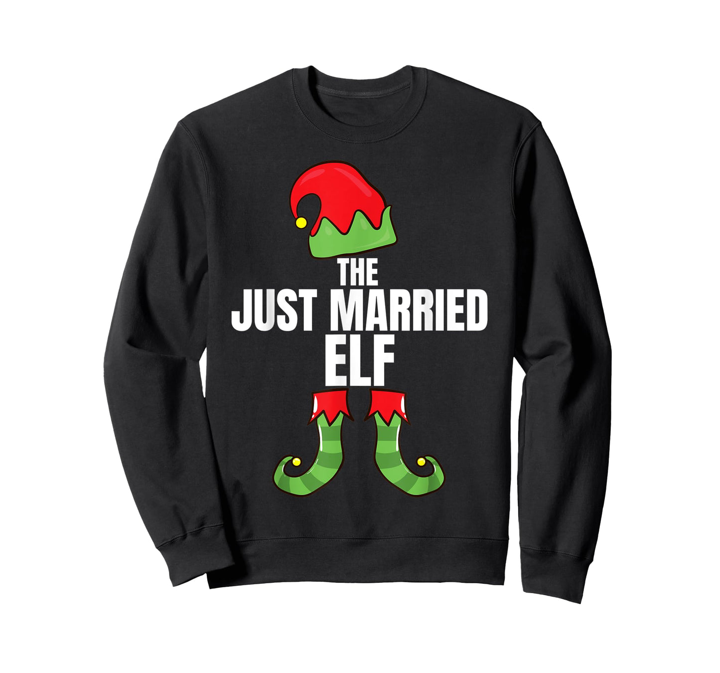 The Just Married Elf Matching Family Christmas Group Pajama T-Shirt