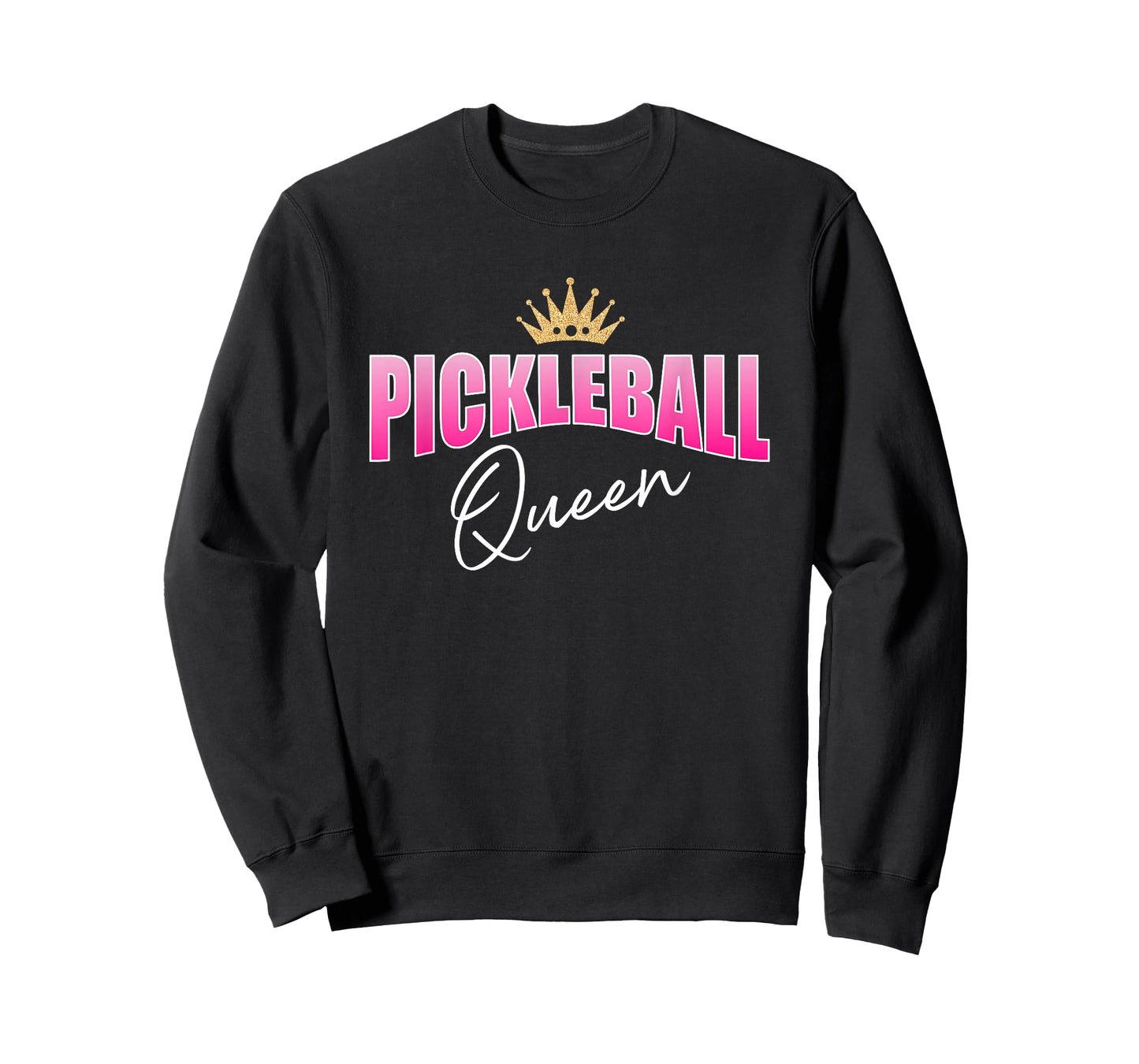 Pickleball Queen Pink White With Gold Crown T-Shirt
