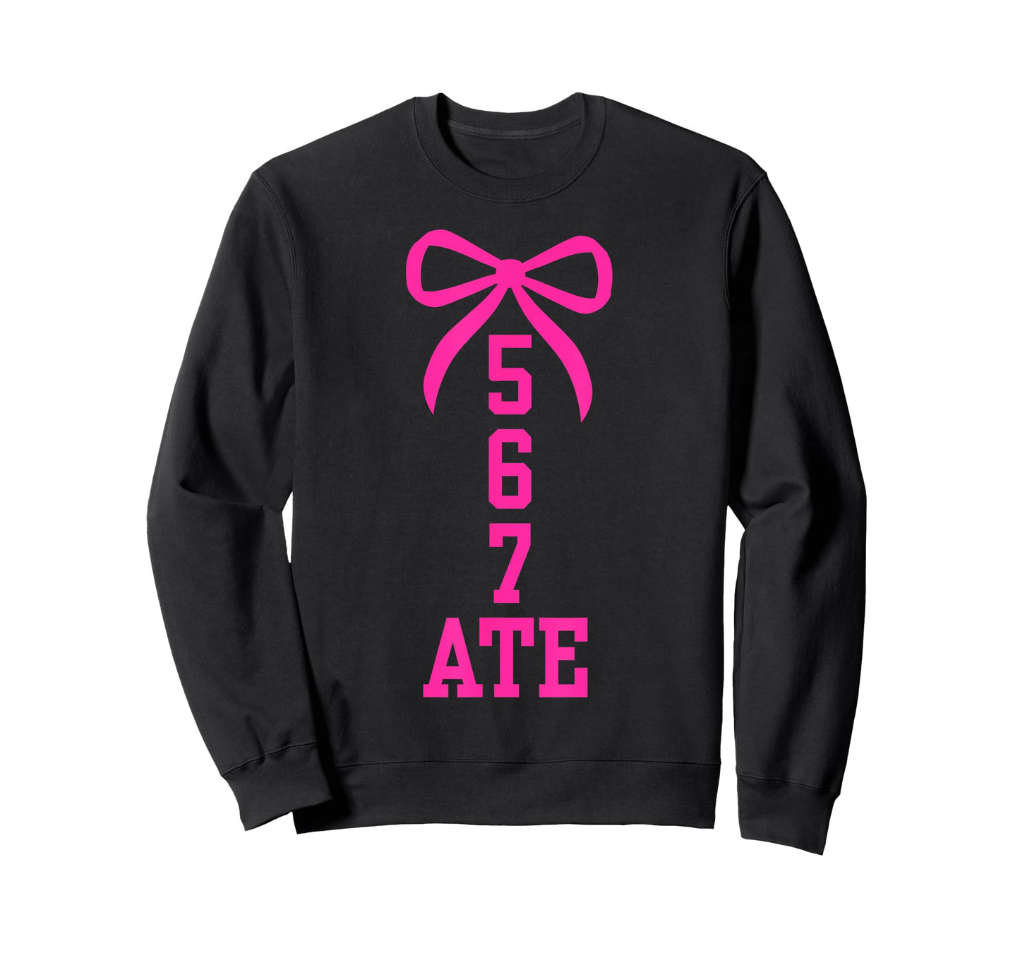Five Six Seven Ate Cheer Dance Coquette Bow Pink Cheerleader T-Shirt