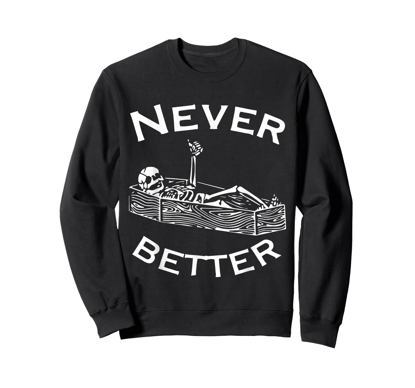 Never Better Skeleton Lazy Halloween Costume Funny Skull T-Shirt