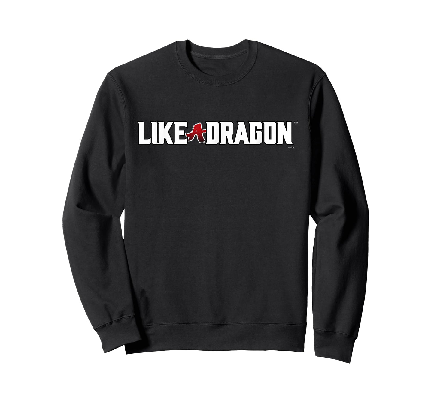 SEGA Like a Dragon & Yakuza White Logo T-Shirt - Unisex Adults, Black, Small, Short Sleeve, Crew Neck, Polyester, Stretchable, Modern Classic, Dragon Letter Print