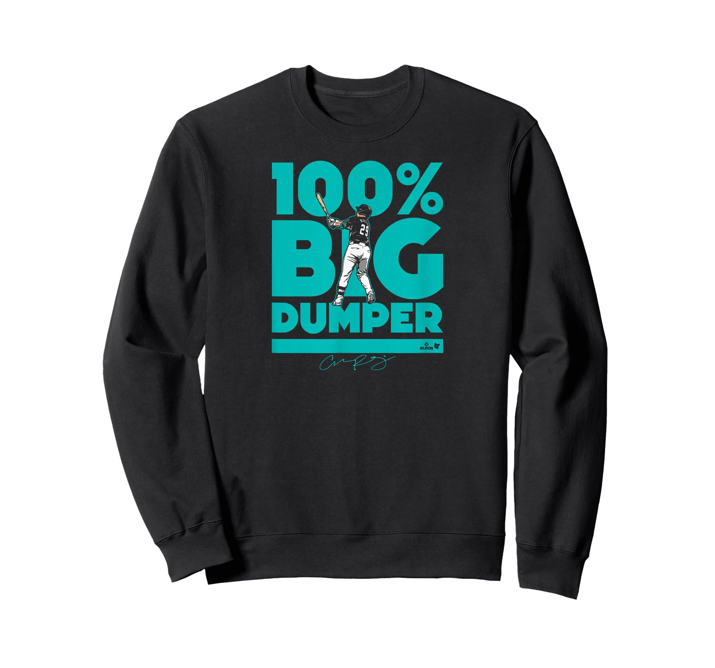 BreakingT Cal Raleigh - 100% Big Dumper - Seattle Baseball T-Shirt, Small, Blue
