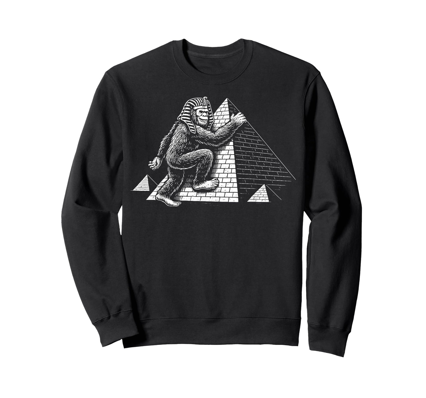 Bigfoot Pharaoh Climbing Pyramids Funny Egypt Travel T-Shirt