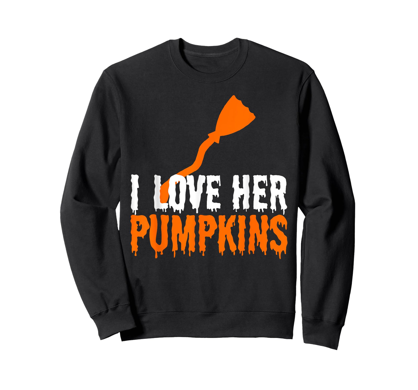 I Love His Broomstick I Love Her Pumpkins Halloween Couples T-Shirt
