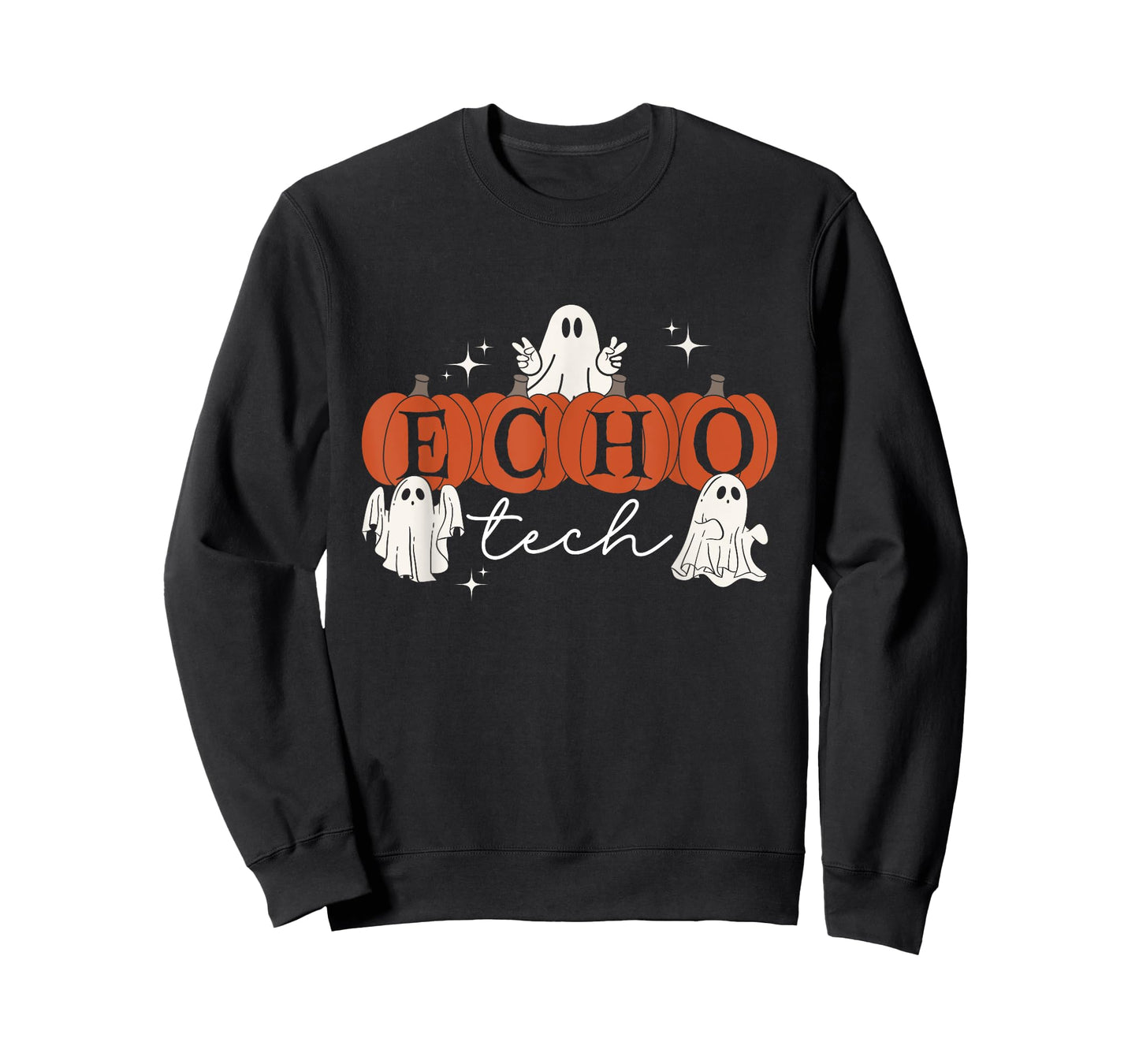 Ghost Cardiac Sonographer Pumpkin Halloween Echo Tech CVICU T-Shirt