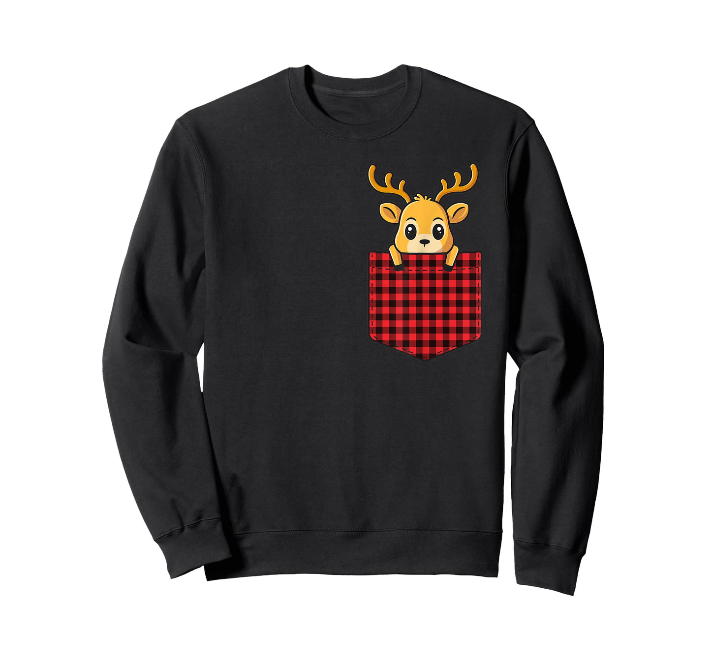 Christmas T Shirt For Women Kids Pocket Animal Reindeer T-Shirt