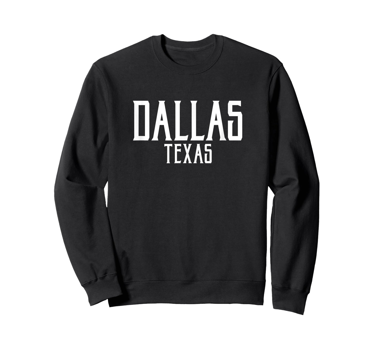 Dallas Texas Text White Print T-Shirt