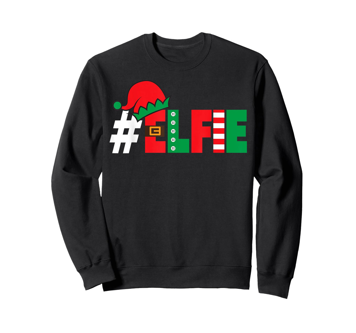 #Elfie Funny Christmas Elfie Elf Selfie Picture Holiday Pun T-Shirt