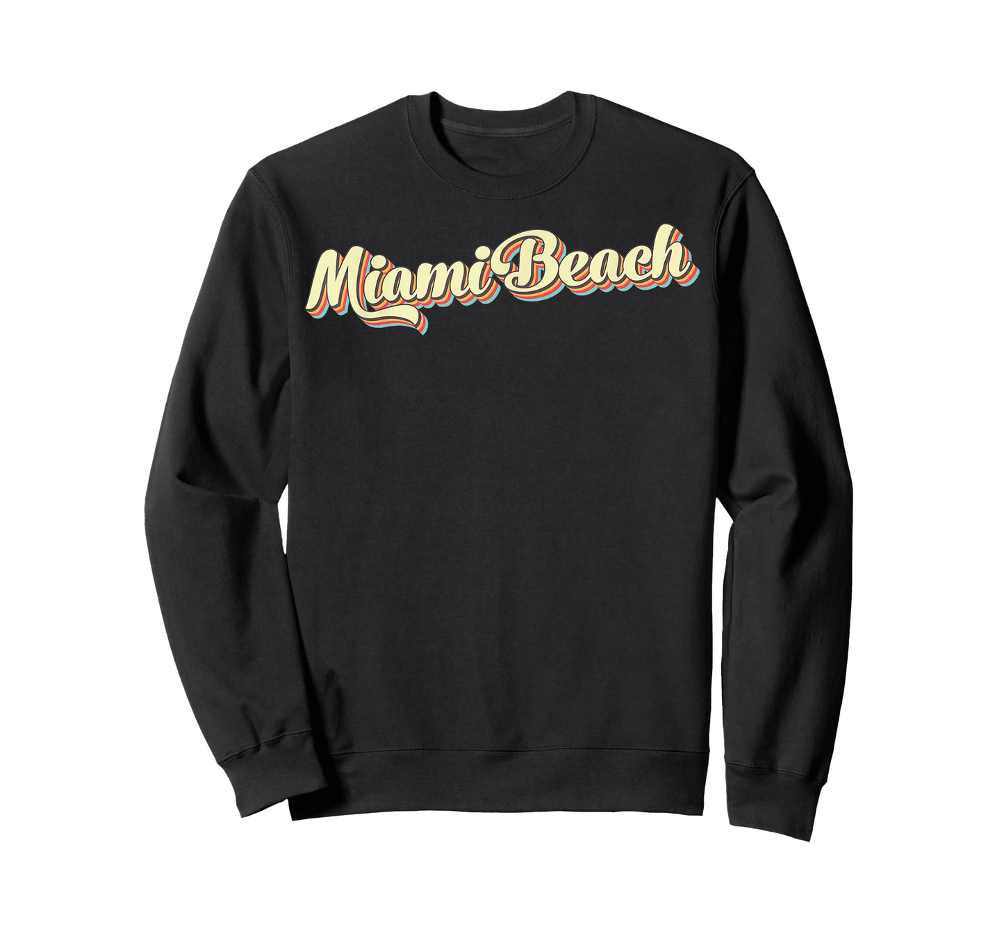 Miami Beach TShirt Retro Art Baseball Font Vintage T-Shirt