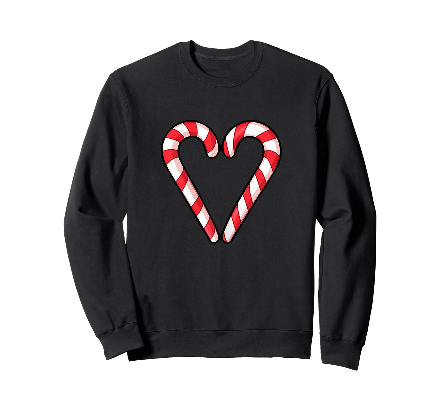 Candy Cane Heart Christmas Cute Holiday Red White Stripe T-Shirt