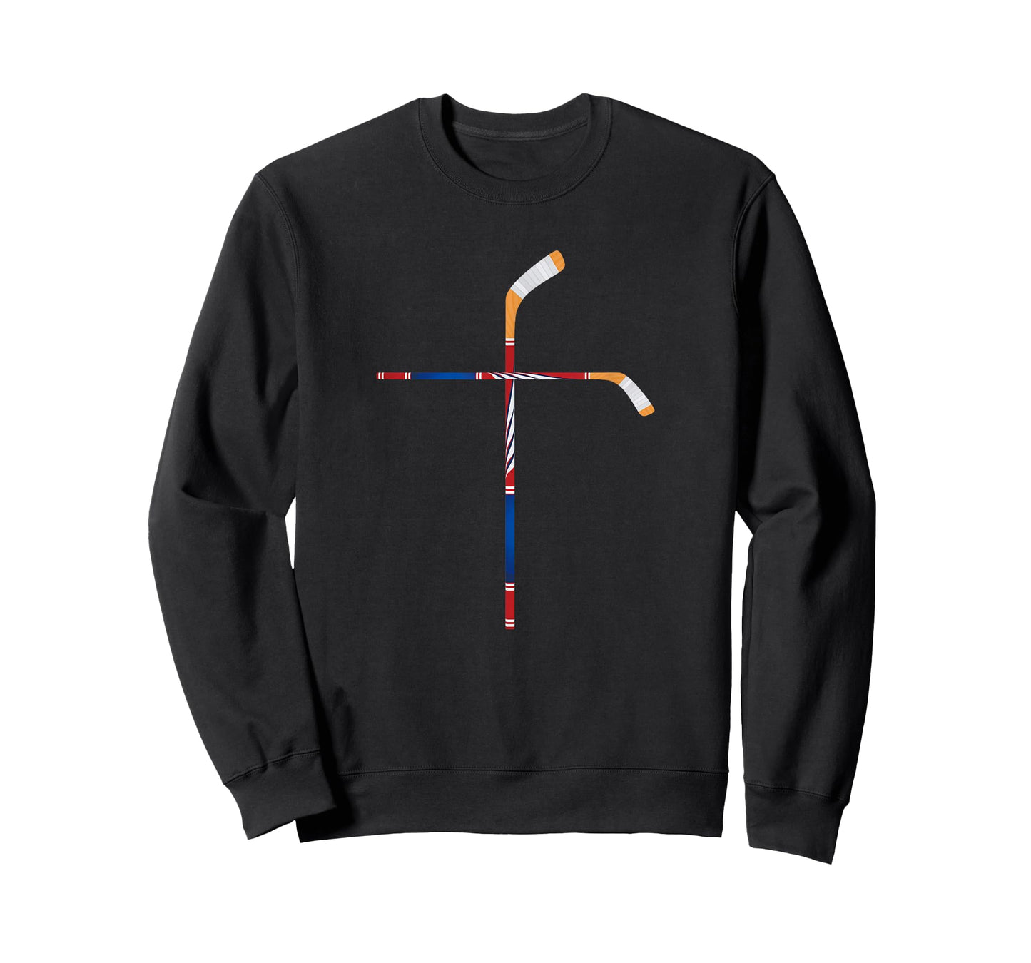 Christian Ice Hockey Sticks Cross Faith Sports T-Shirt