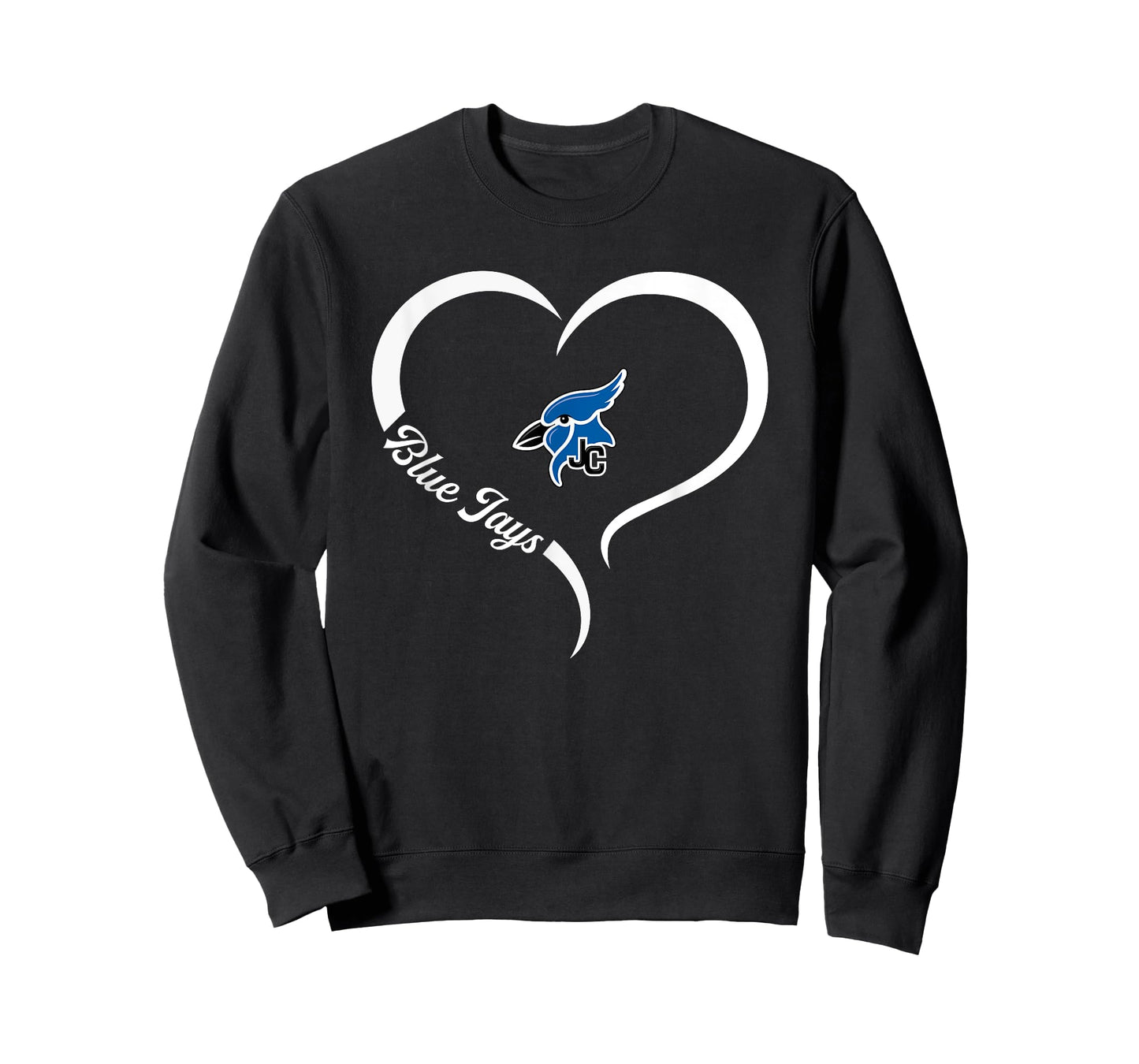 Junction City Blue Jays Logo Half Heart Slogan HS T-Shirt