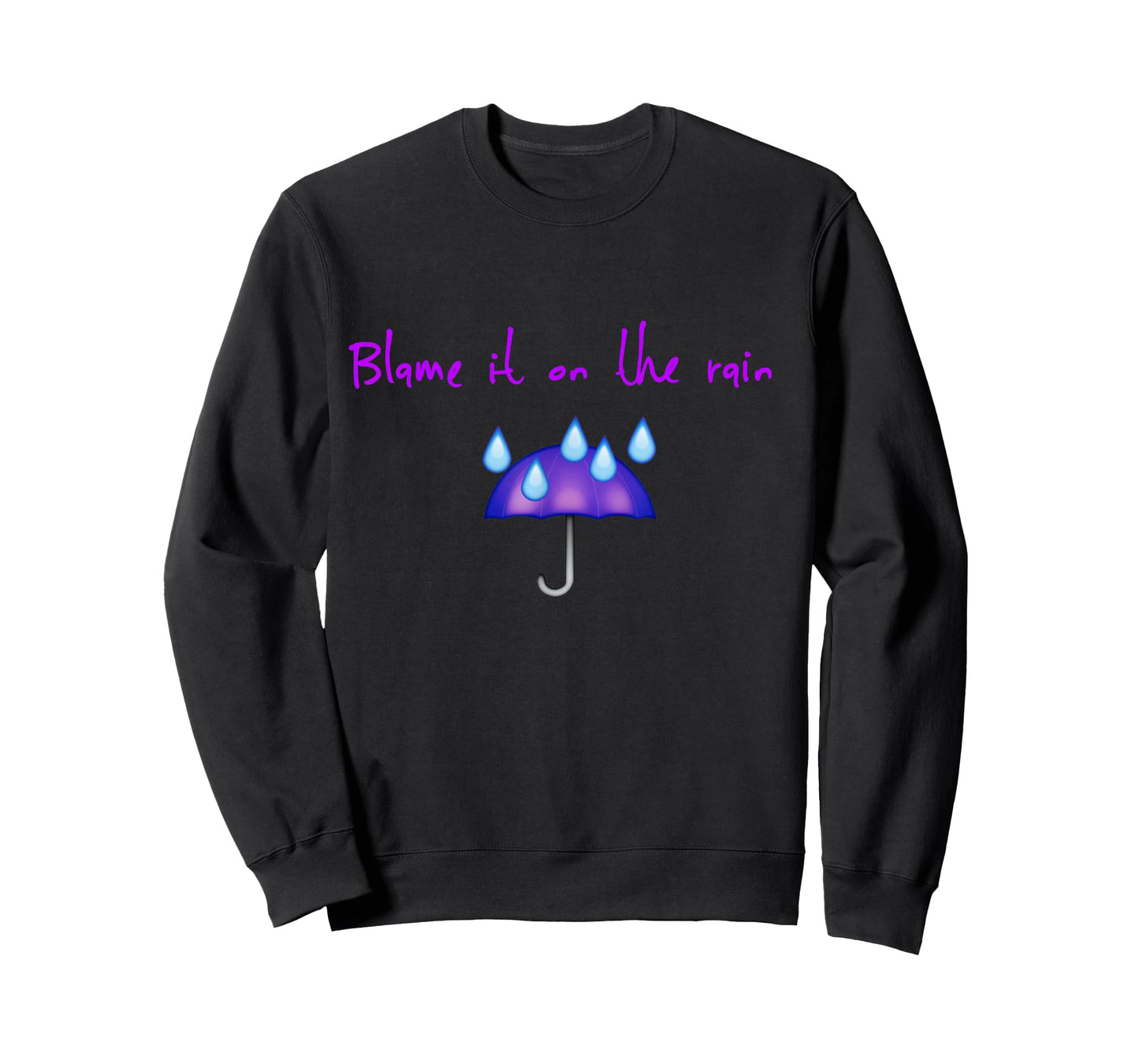 Funny Umbrella Blame It on Rain Funny Retro 80s Novelty T-Shirt