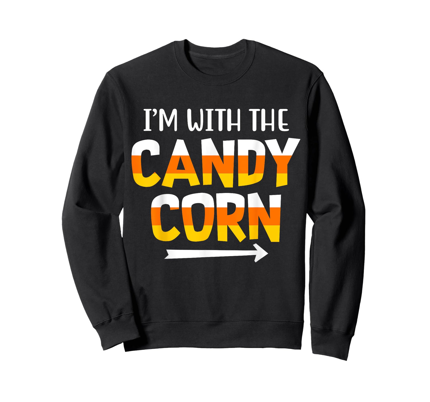 Funny I'm With Candy Corn Halloween matching Couples T-Shirt
