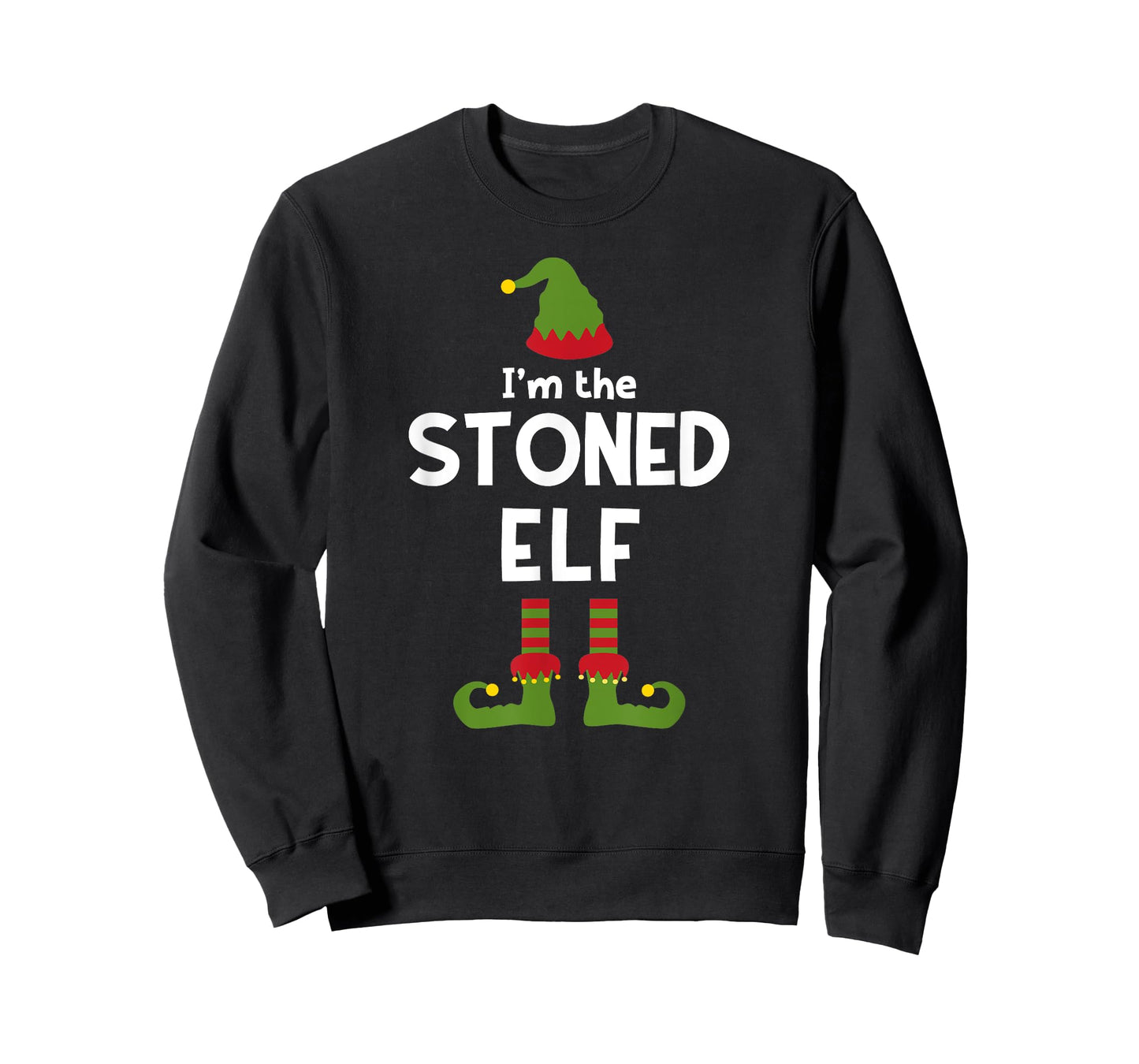 Stoned Elf Funny Marijuana Christmas Party Pajama Cannabis T-Shirt
