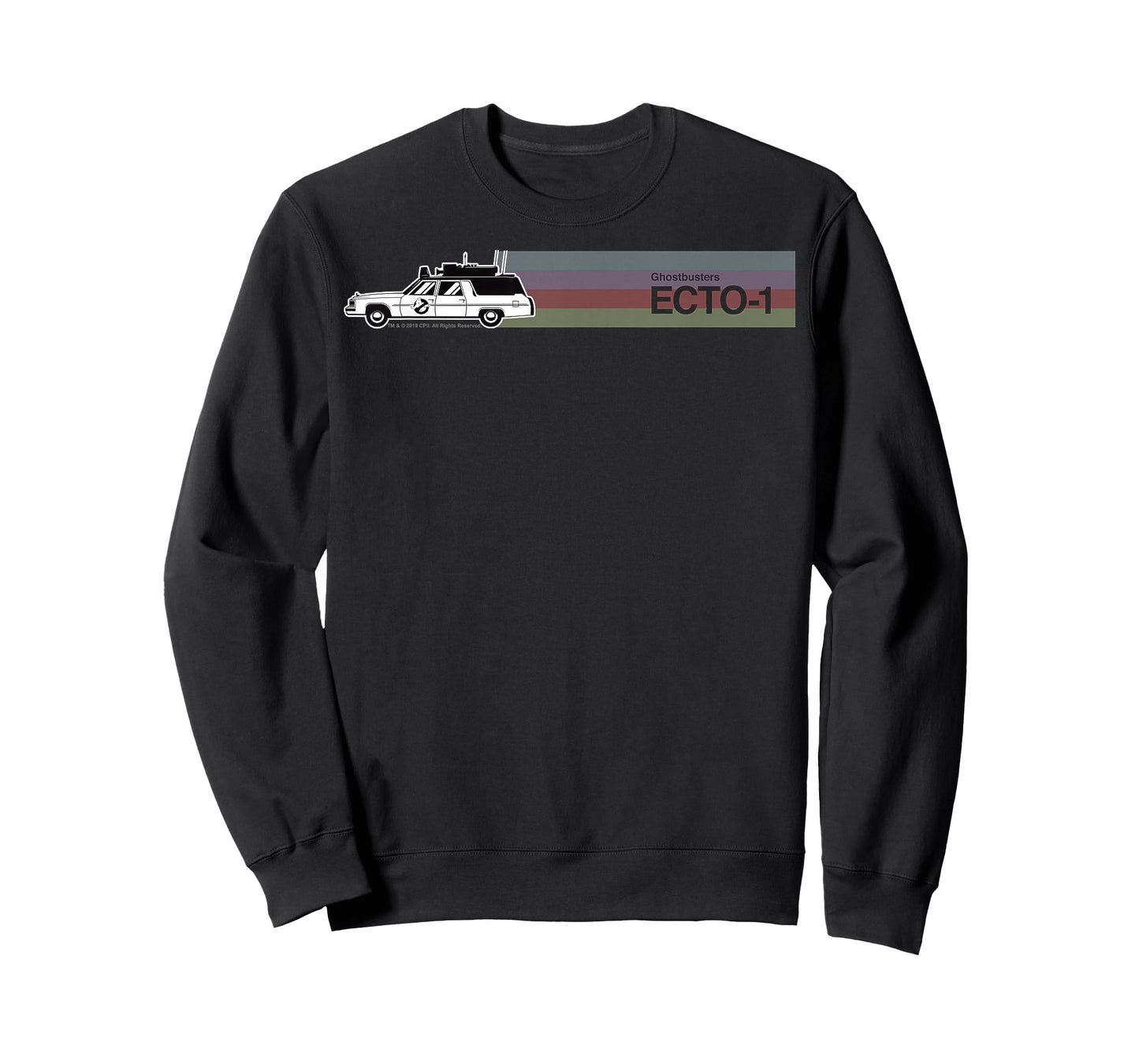 Ghostbusters ECTO-1 Colourful Striped Rainbow Portrait T-Shirt