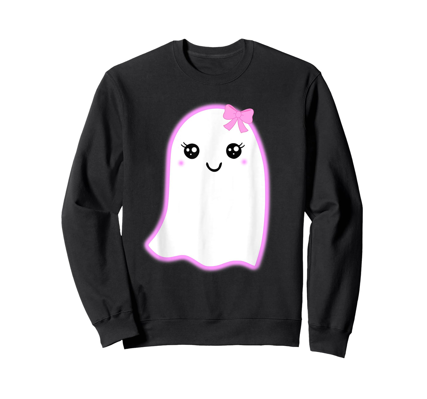 Halloween Cute Ghost Kawaii Style Pink Bow Girls Graphic T-Shirt
