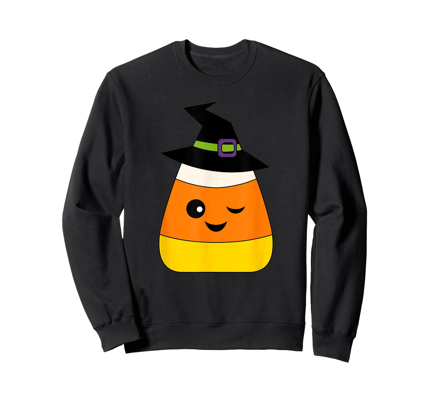 Candy Corn Emoticon Winky Face Witch Funny Halloween T-Shirt