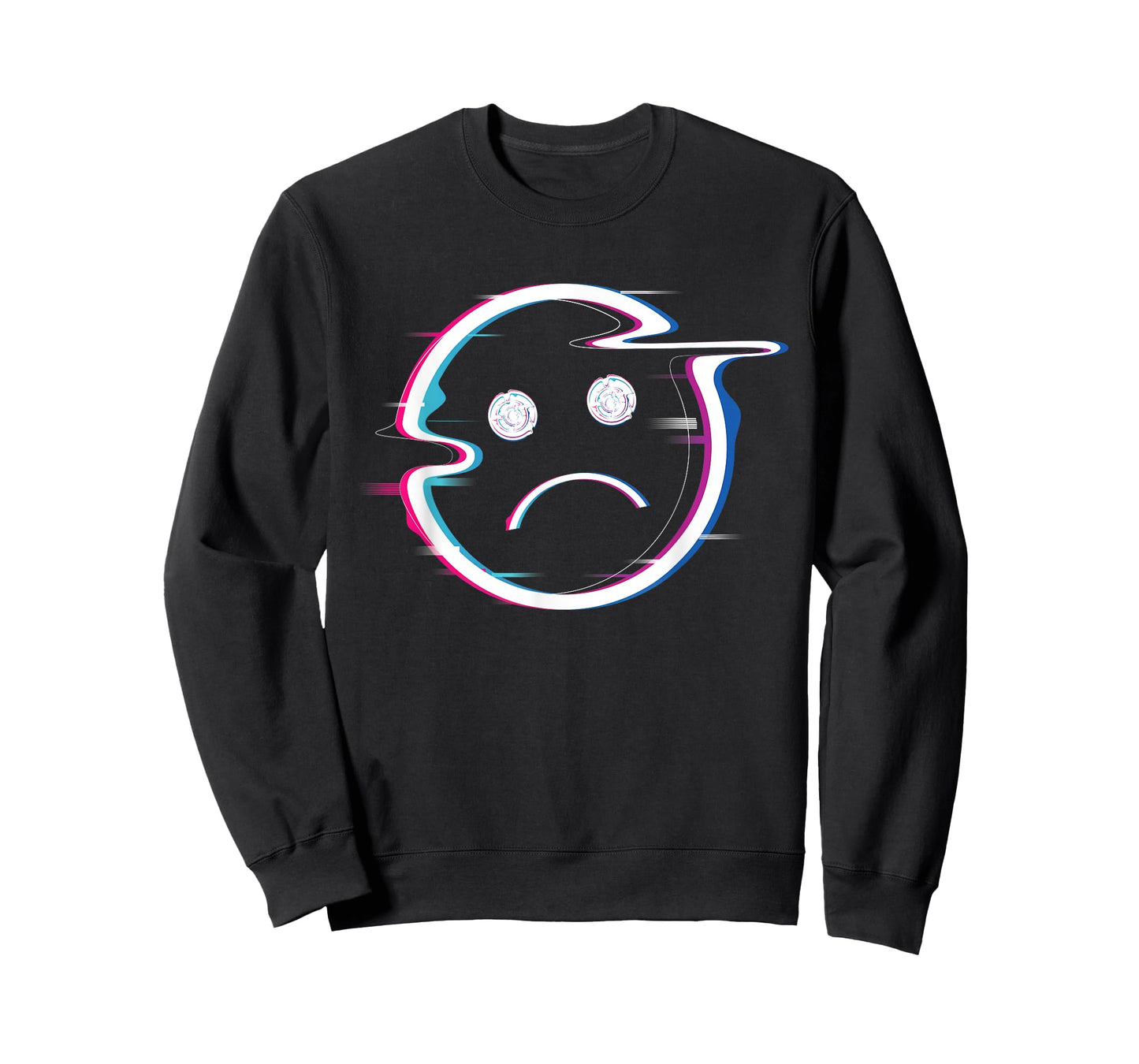Sad Boi Pink Aesthetic Vaporwave Sadboi Sad Face Glitch Art T-Shirt