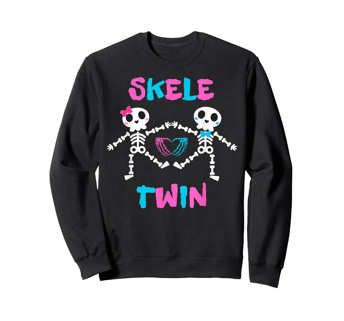 Skele Cute Twins Halloween Two Horror Skeletons Lover Family T-Shirt