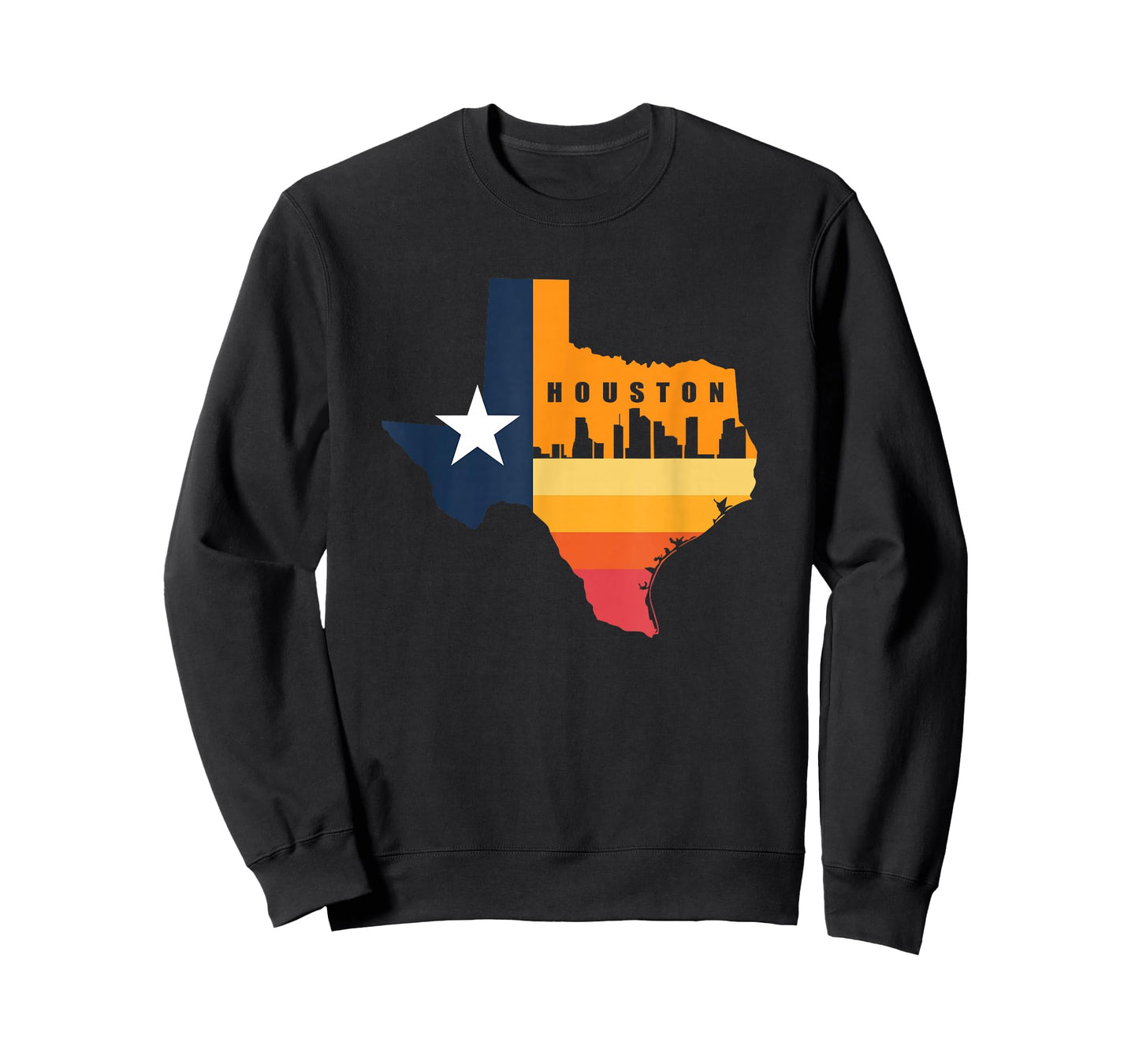 Houston City Texas Map for Patriotic Texan T-Shirt