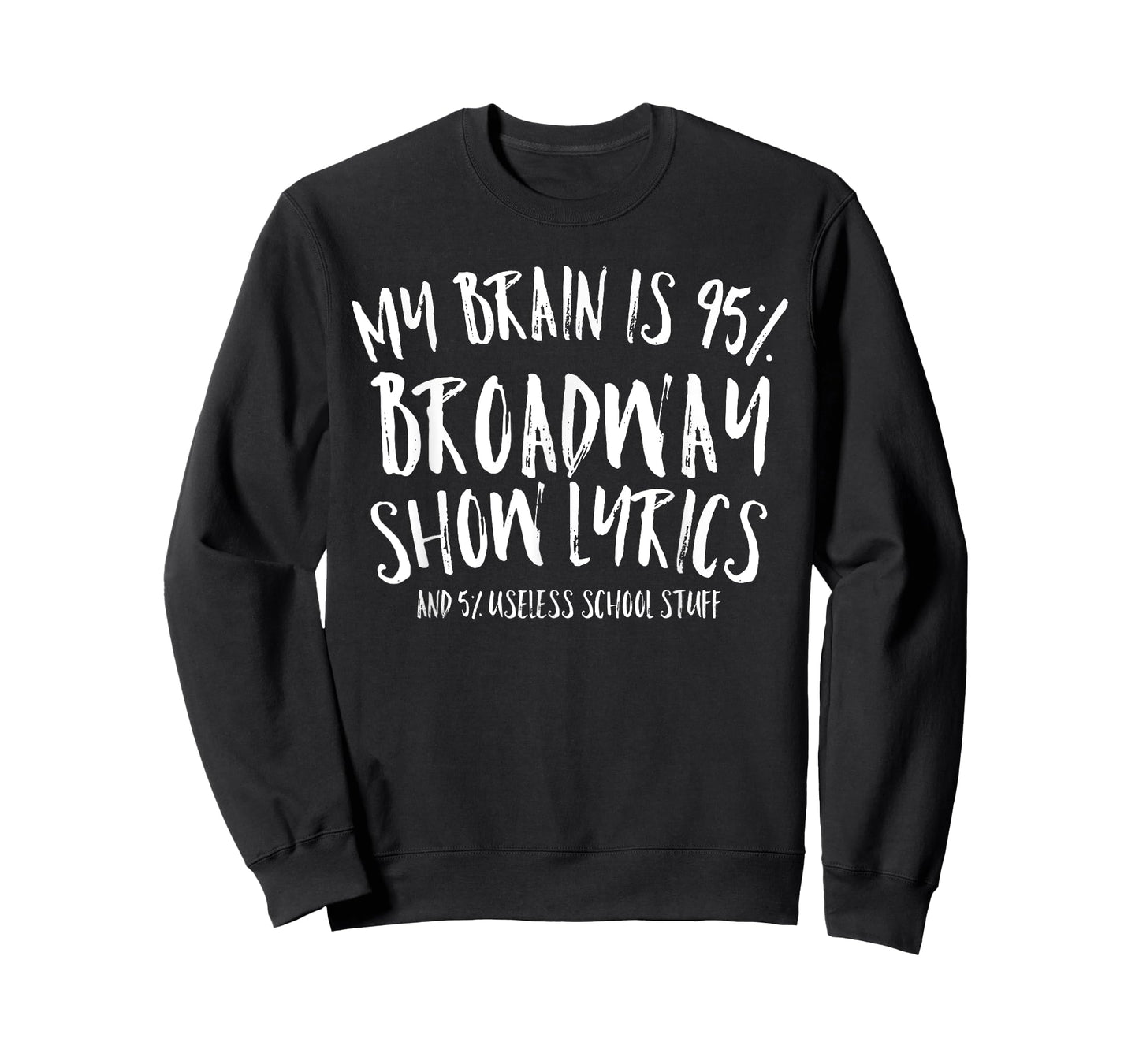 My Brain is 95% Broadway Lyrics Funny Theatre Acting Gift T-Shirt