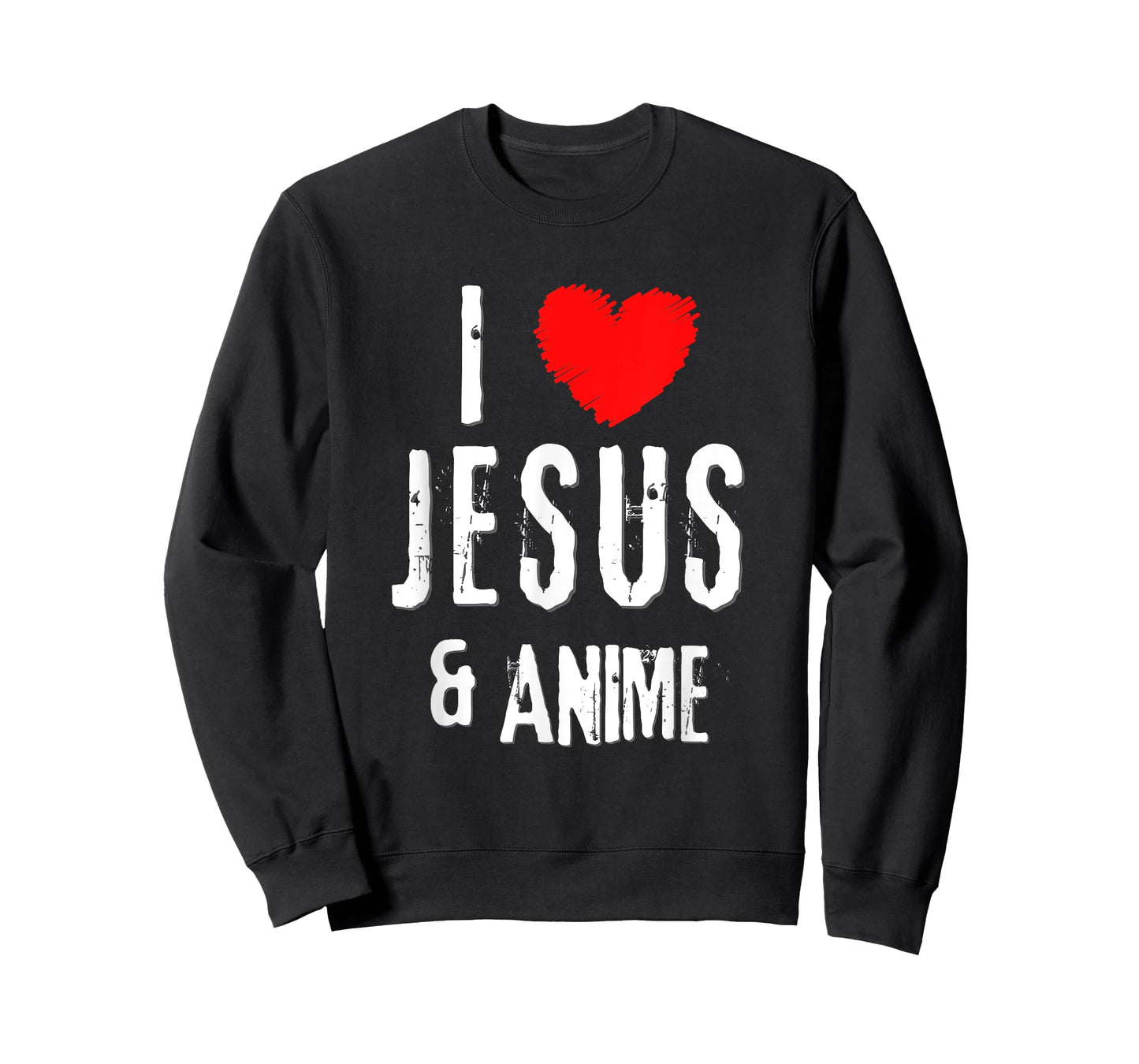 Vintage Grunge I Love JESUS & ANIME, Christian T-Shirt