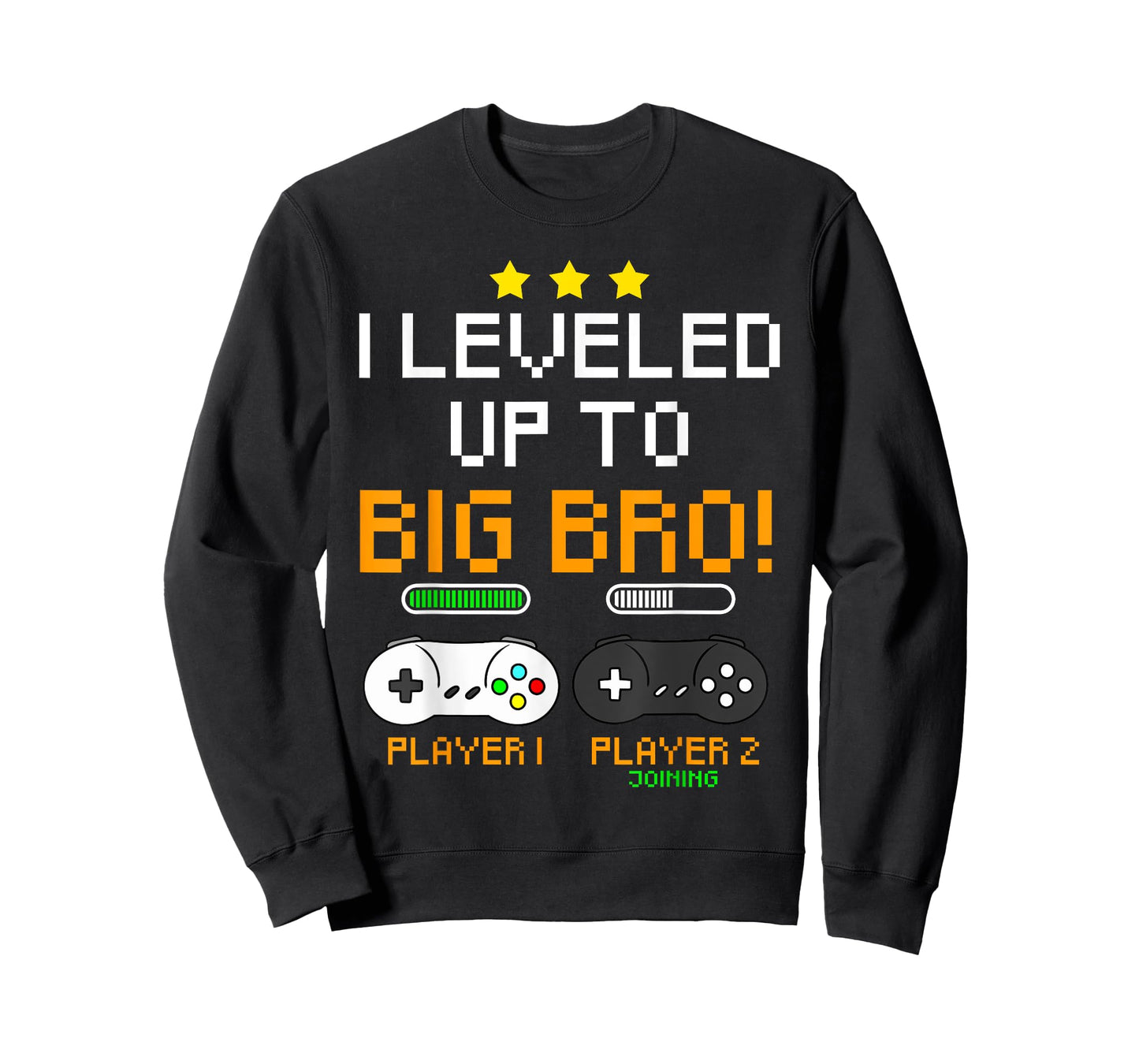 Big Bro Announcement Level Up Player 1 Player 2 Sibling Gift T-Shirt