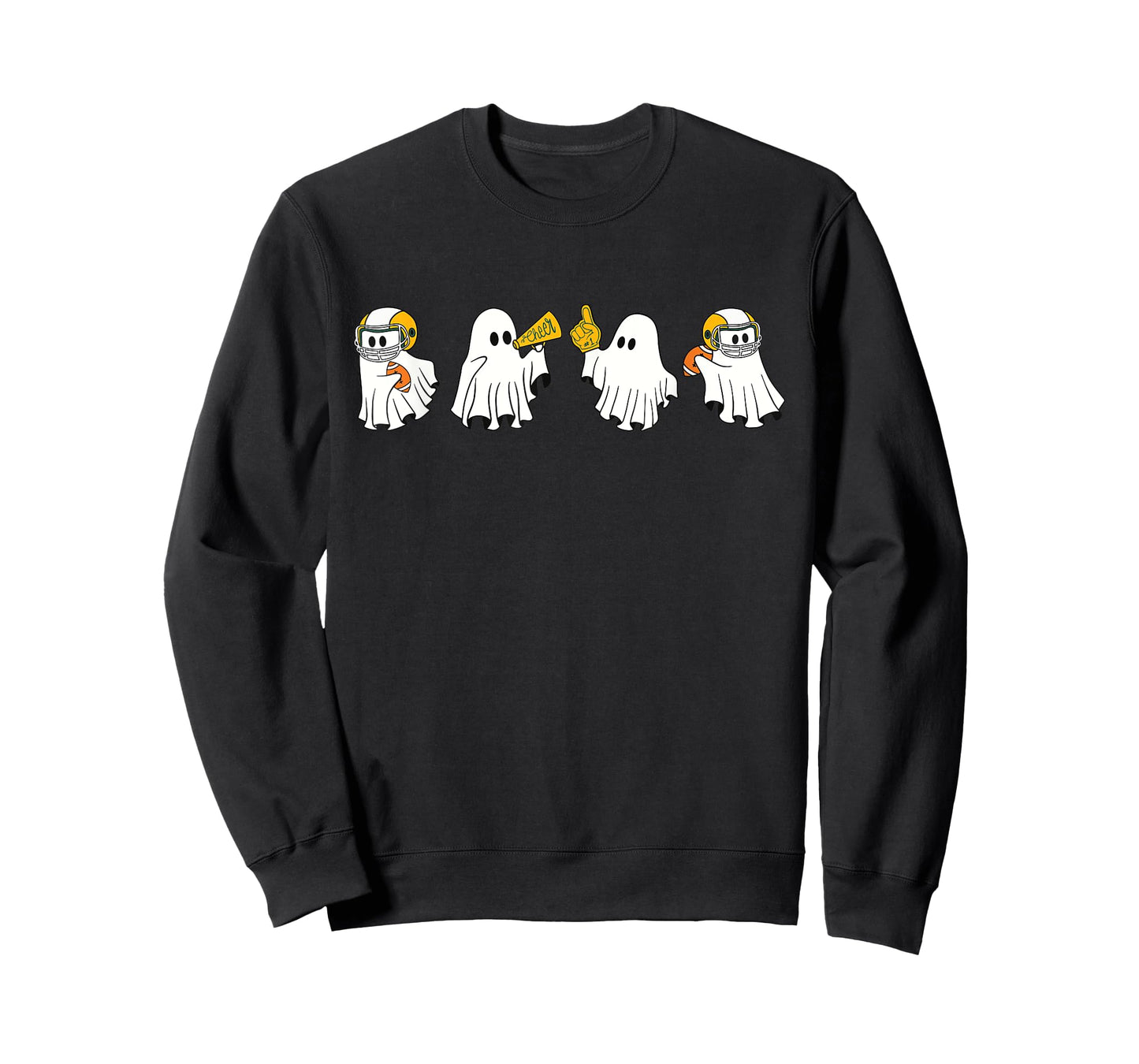Football Ghost Sport Cheer Leader Spooky Season Halloween T-Shirt