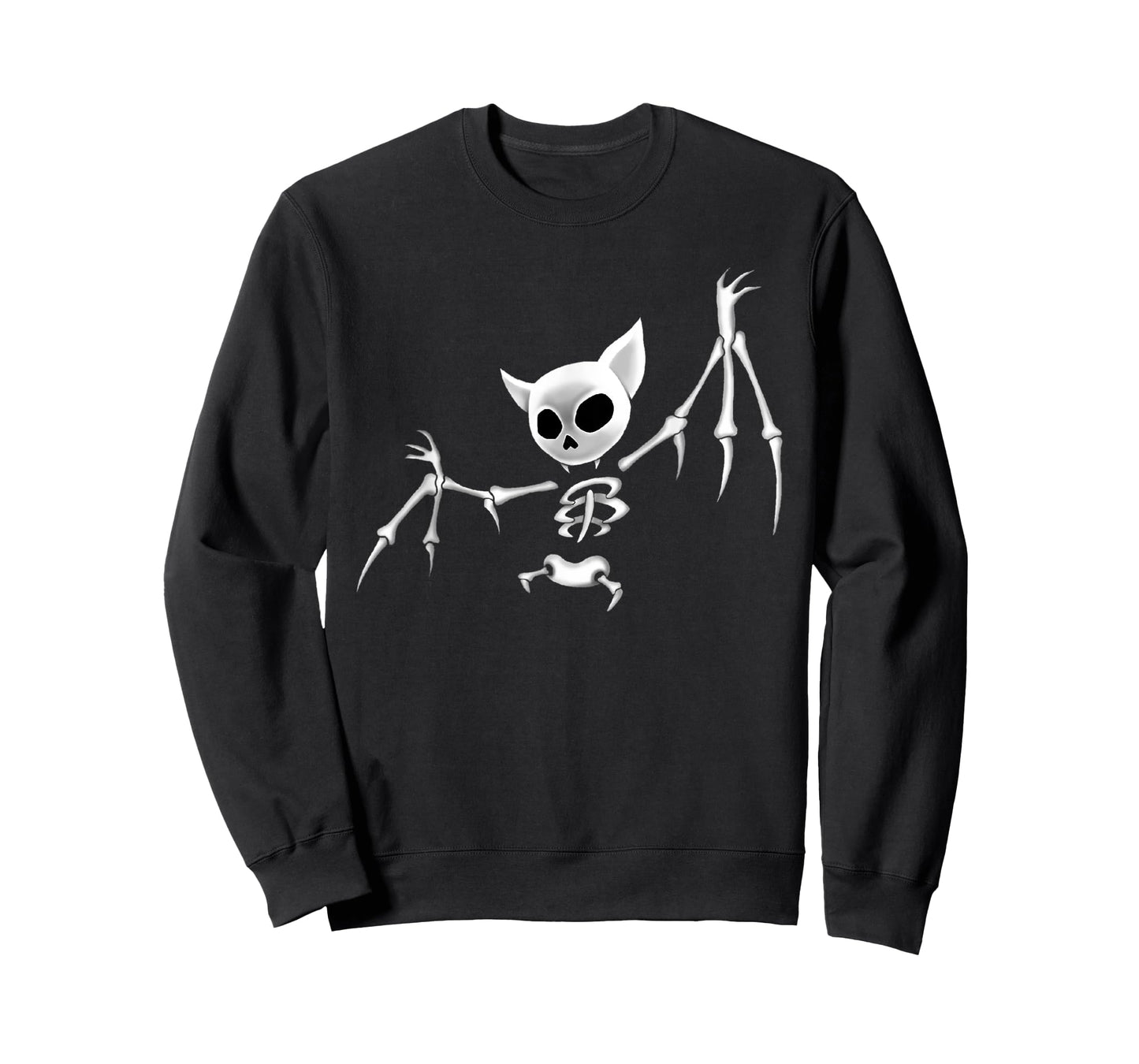 Funny Scary Dark Flying Skeleton Bat Halloween Clothing T-Shirt
