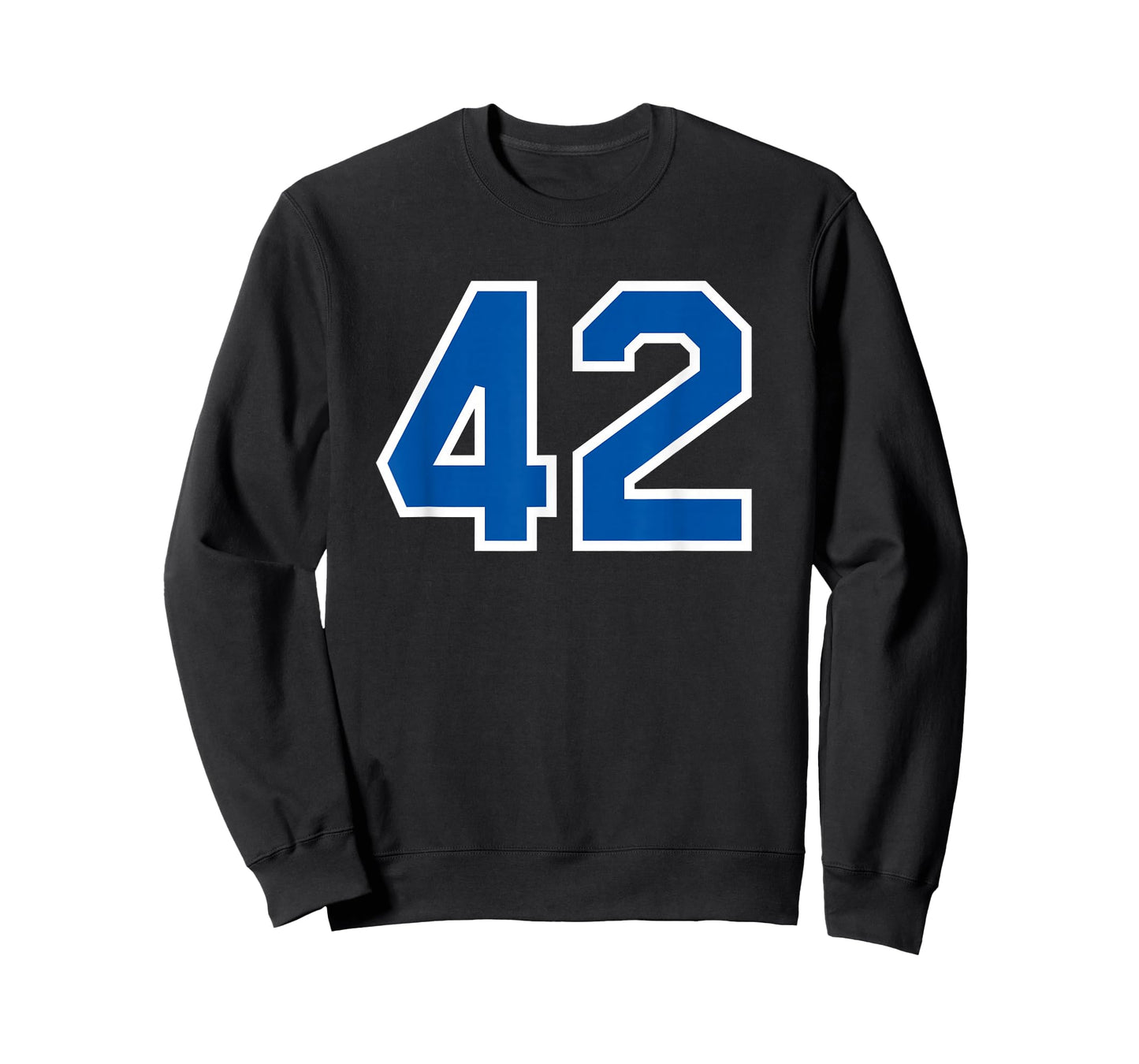 Number #42 White Blue Varsity Number T-Shirt