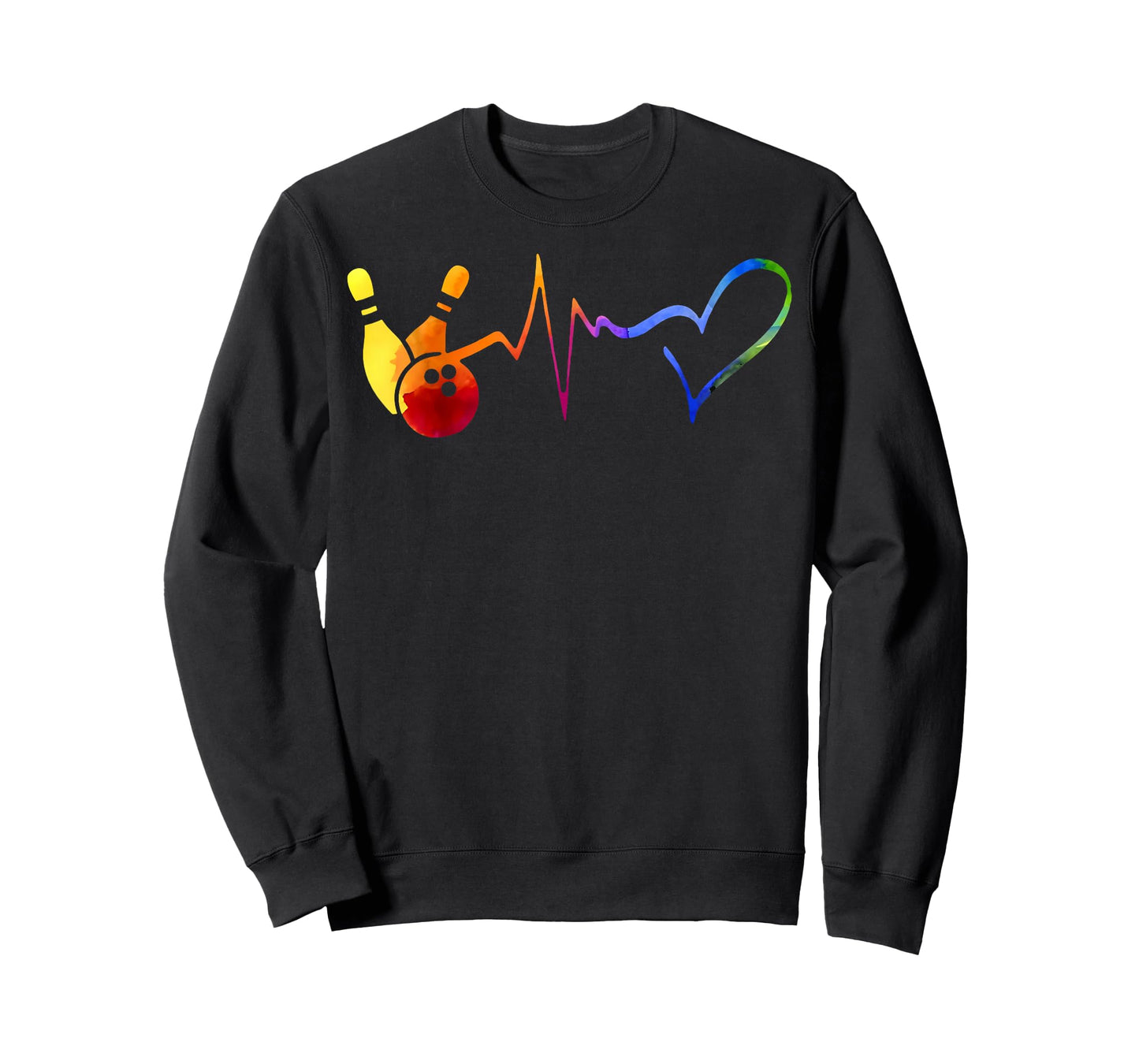 Bowling Heartbeat Tie Dye Colorful Bowling Game Day Bowling T-Shirt