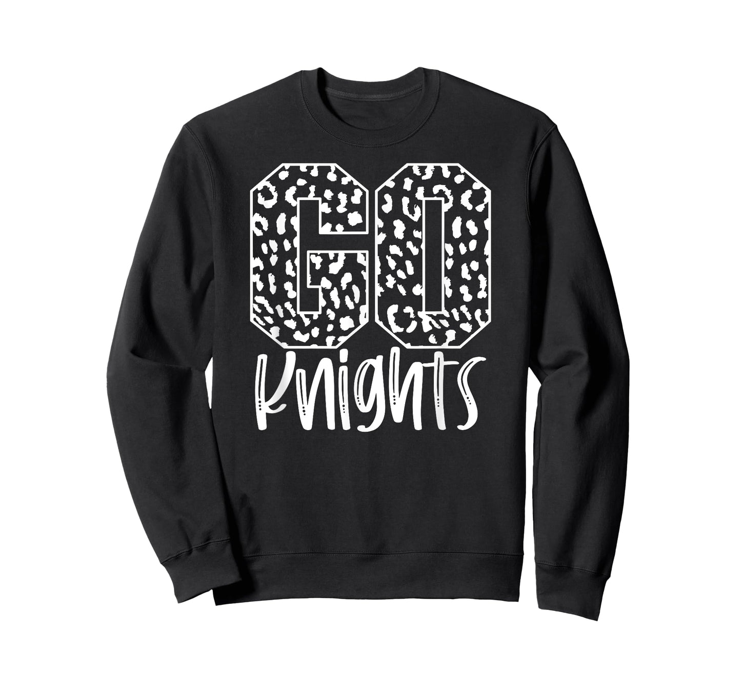Knights Team Mascot School Spirit Game Night Leopard Print T-Shirt