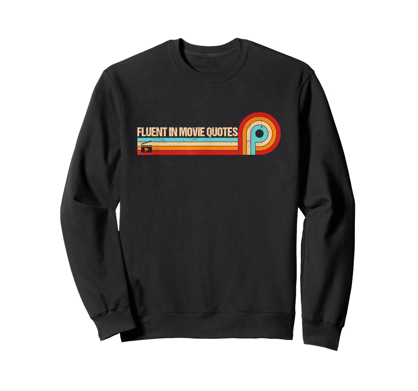 Retro Stripes Funny Saying Fluent in Movie Quotes T-Shirt