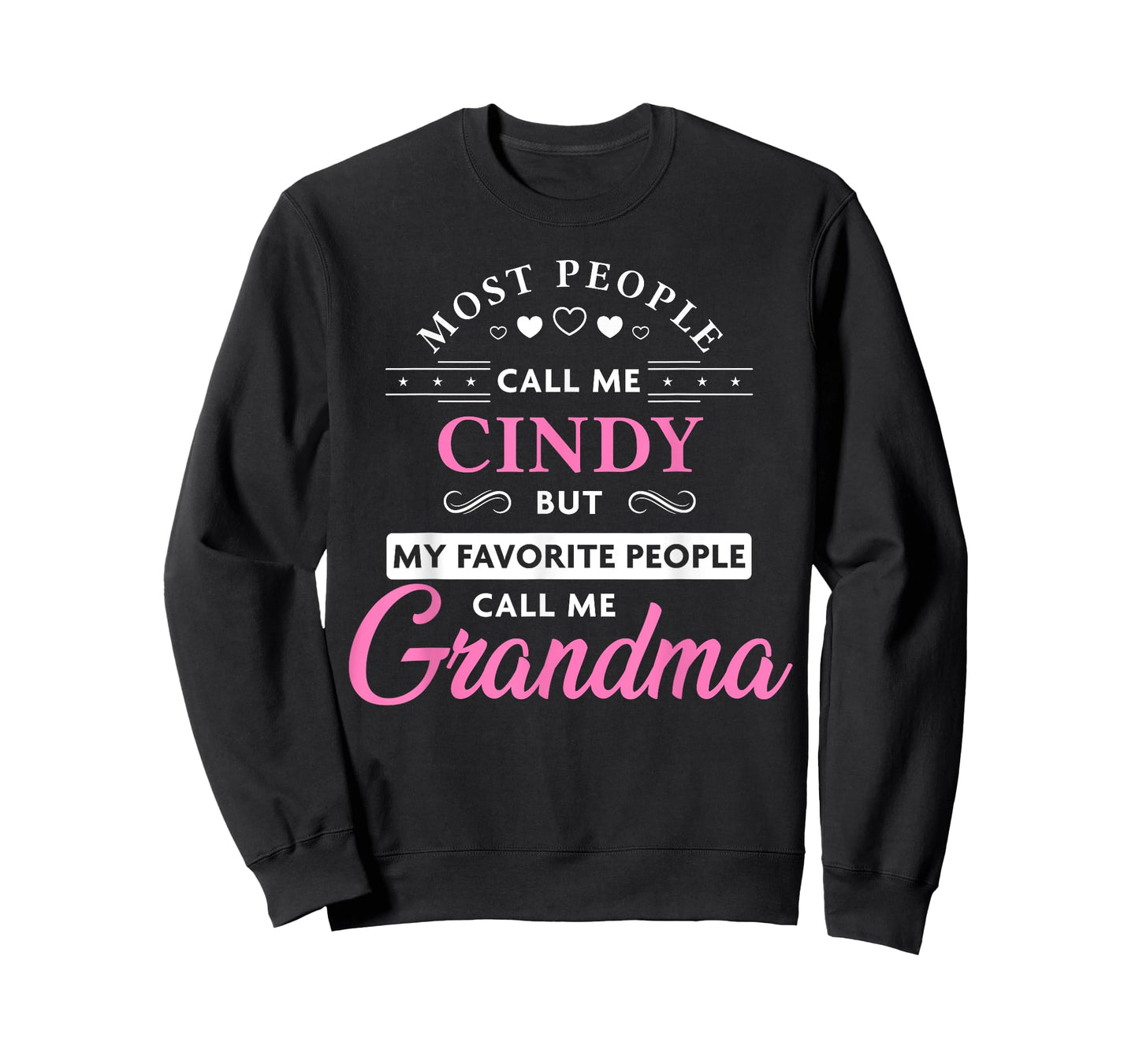 Zum2 Grandma Gifts Cindy Personalized Grandma T-Shirt - Women's - Black - 3X-Large - Short Sleeve - Crew Neck - Classic Fit - Cotton & Polyester Blend