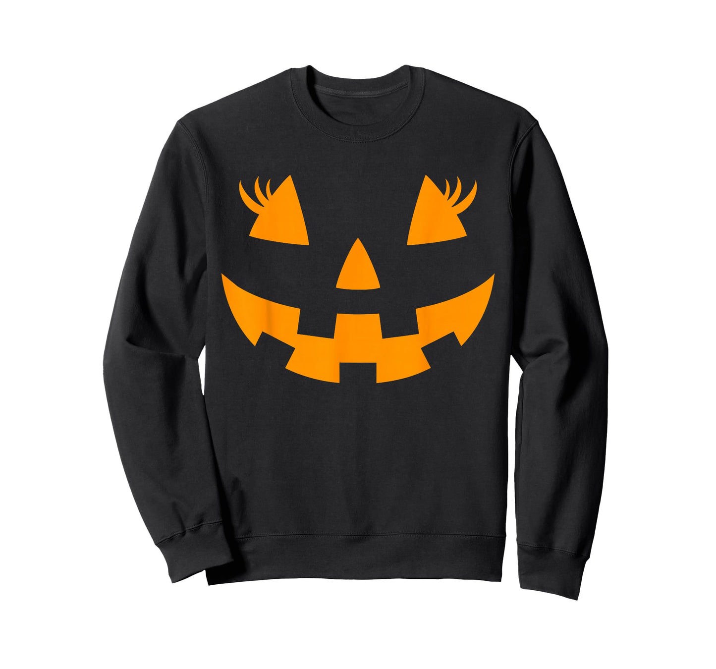 Jack O Lantern Face Pumpkin Eyelashes Hallowen Costume Funny T-Shirt