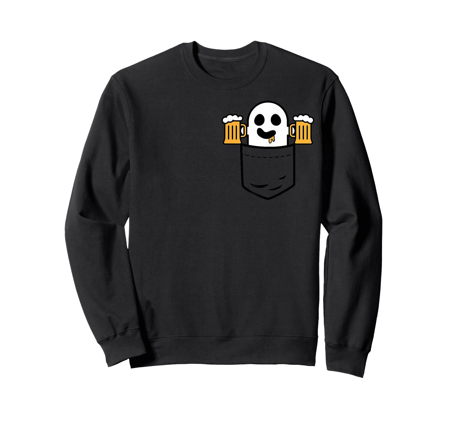 Cute Ghost In Your Pocket Drinking Beer Halloween Costume T-Shirt