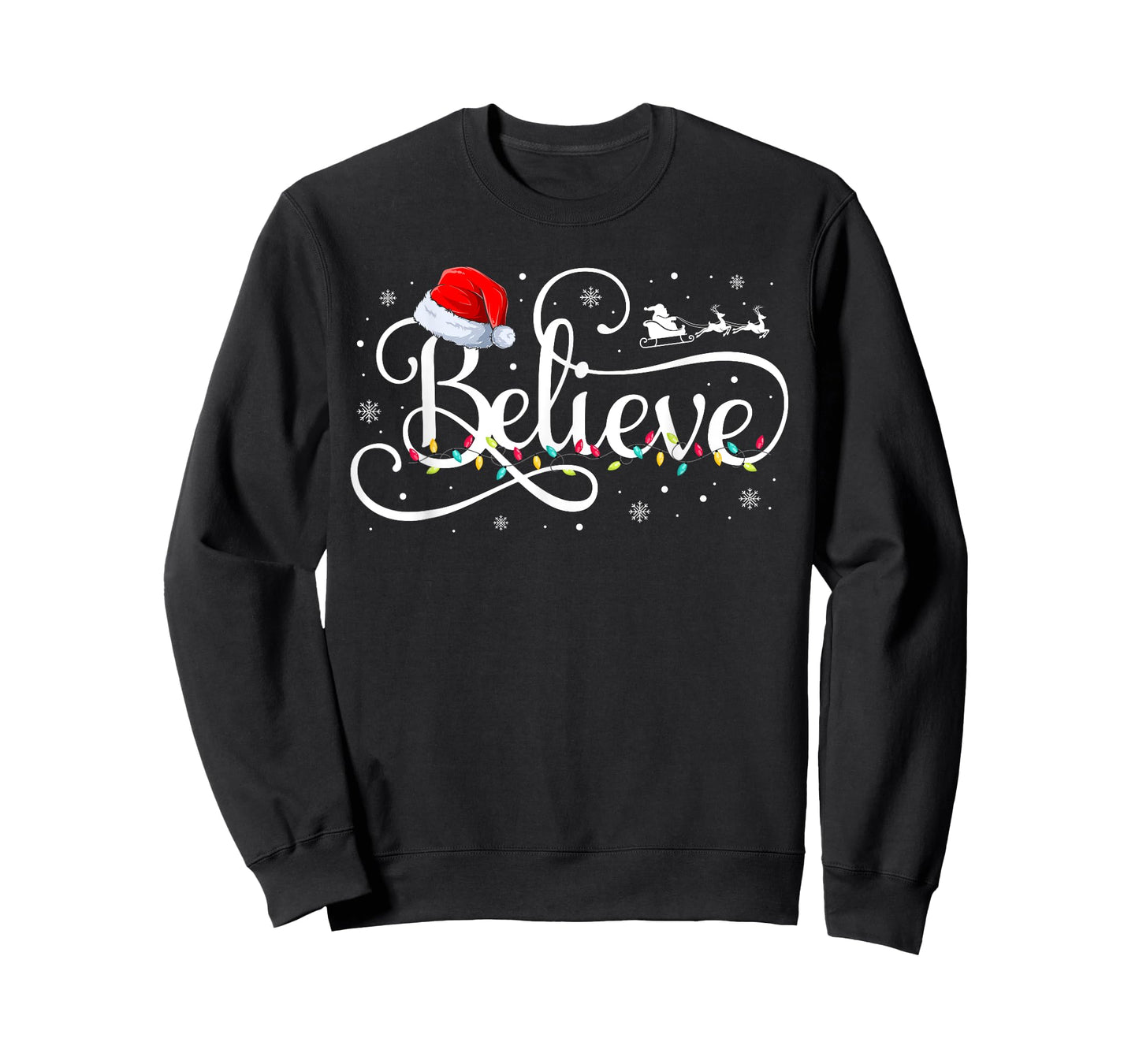 Christmas Believe Santa Claus Funny Family Matching Kids T-Shirt