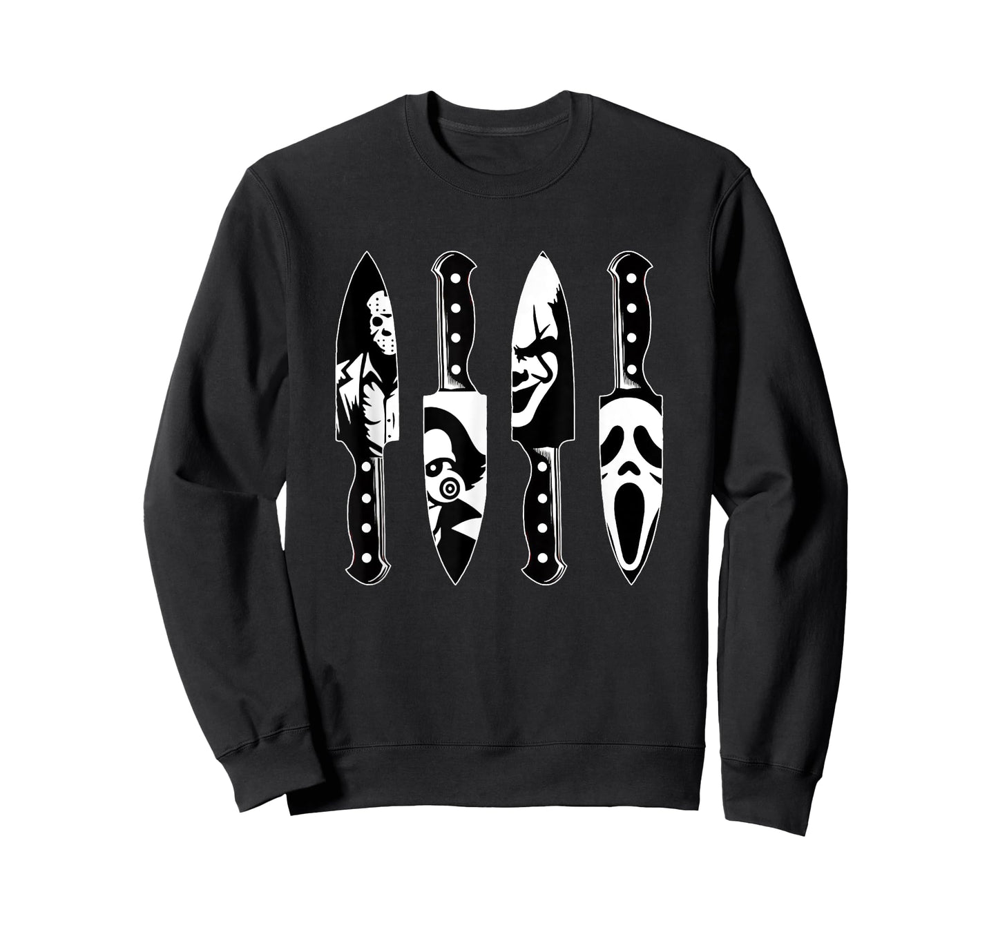 Horror Movie Characters In Knives Horror Movie Villains T-Shirt