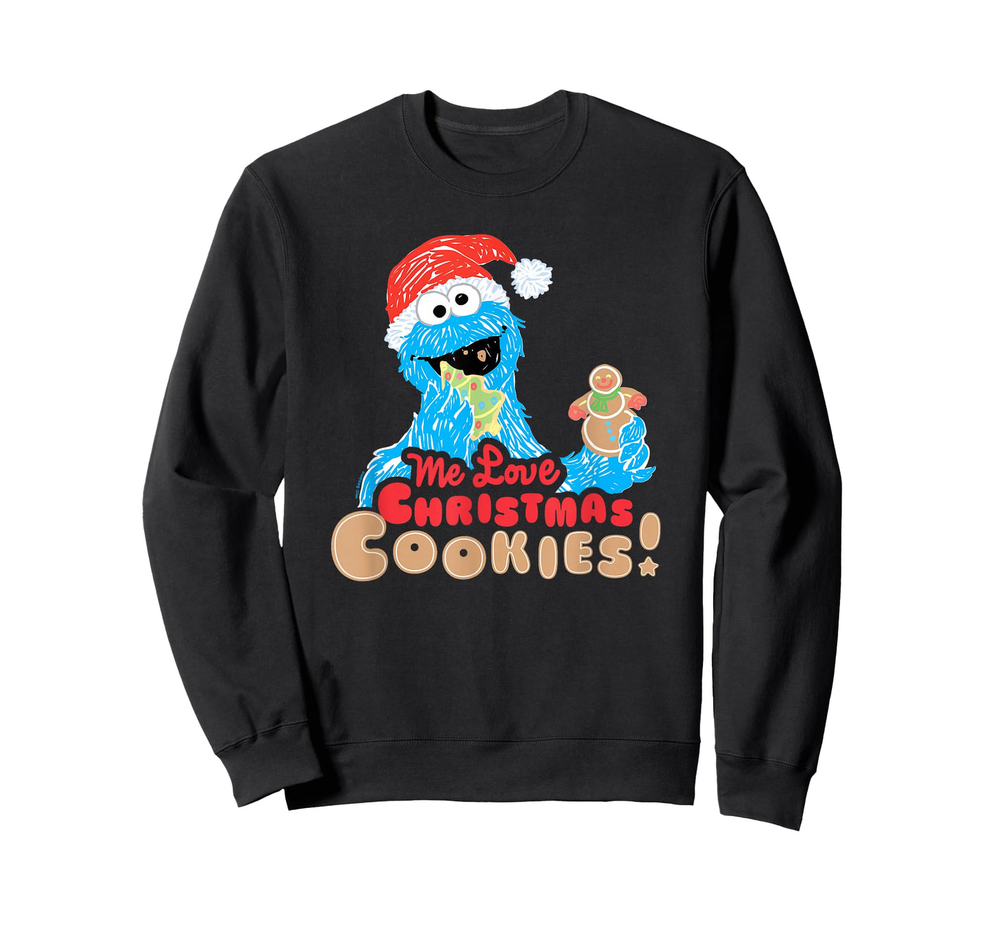 Sesame Street Cookie Monster, Me Love Christmas Cookies T-Shirt