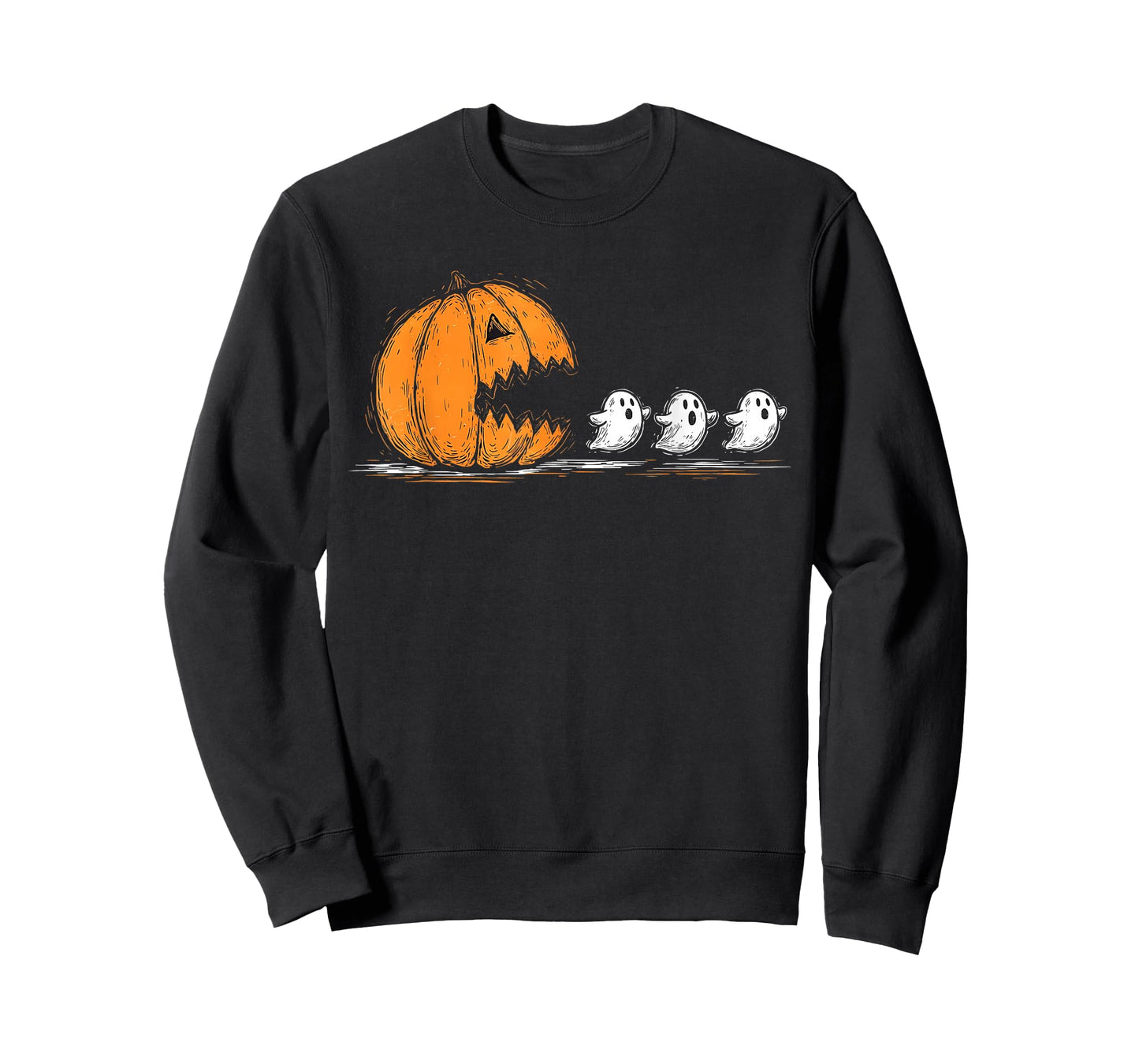 Halloween Gamer Pumpkin Eating Ghost Costume Men Boys Kids T-Shirt