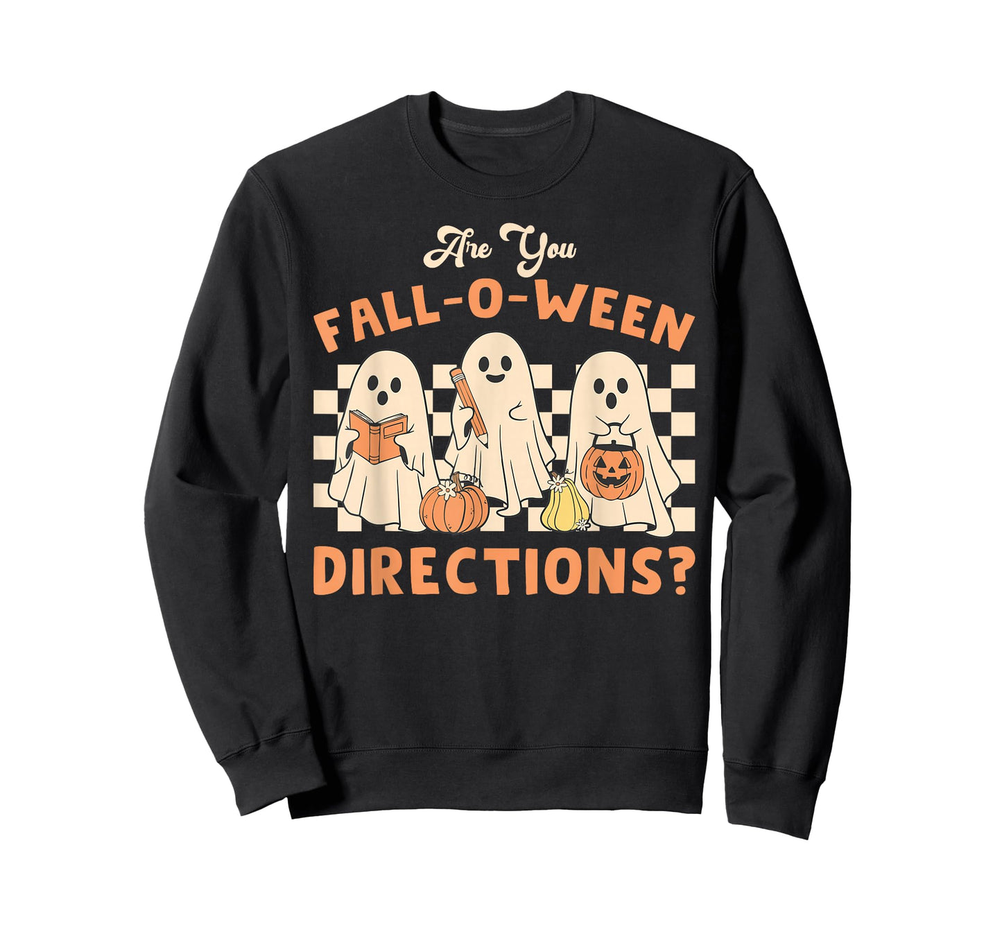 Retro are You Fall O Ween Directions Teacher Halloween Ghost T-Shirt