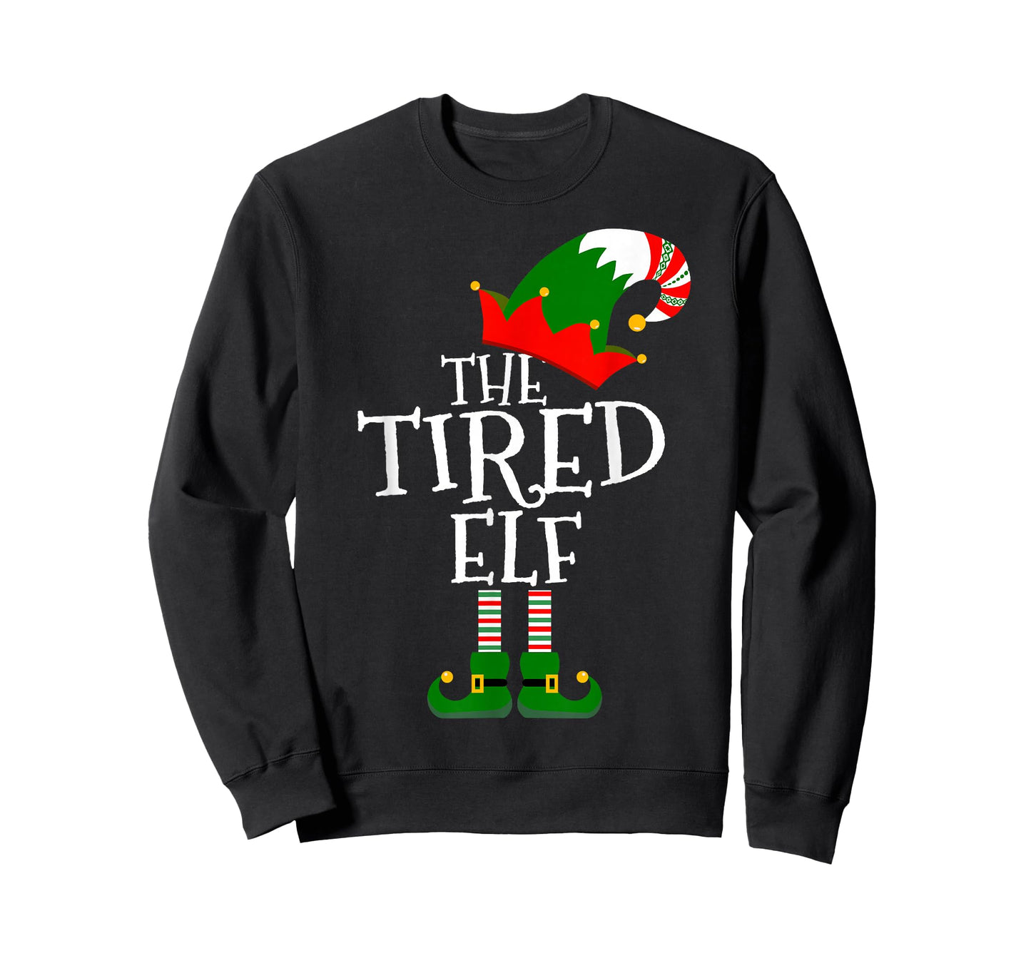 Funny The Tired Elf Matching Family Group Gift Christmas T-Shirt