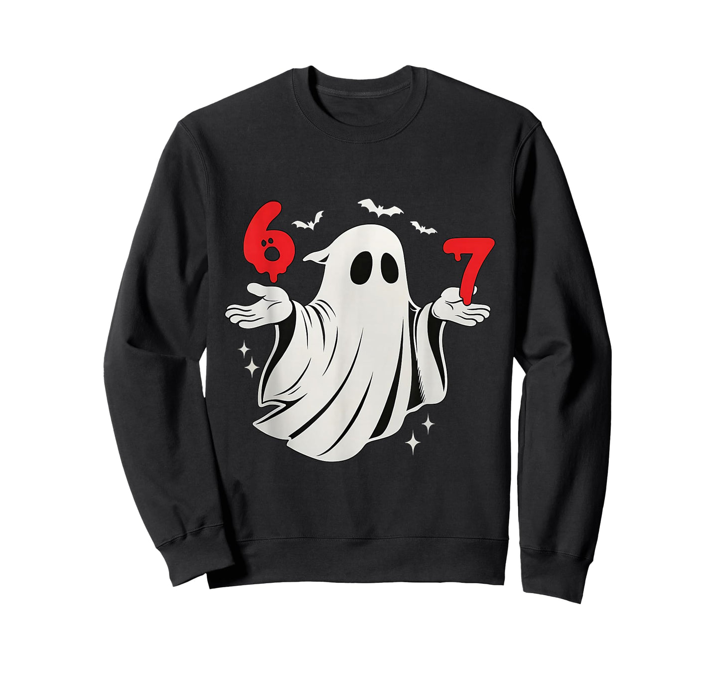 Funny 6 7 Six Seven Meme Halloween Humor Ghost Costume Meme T-Shirt